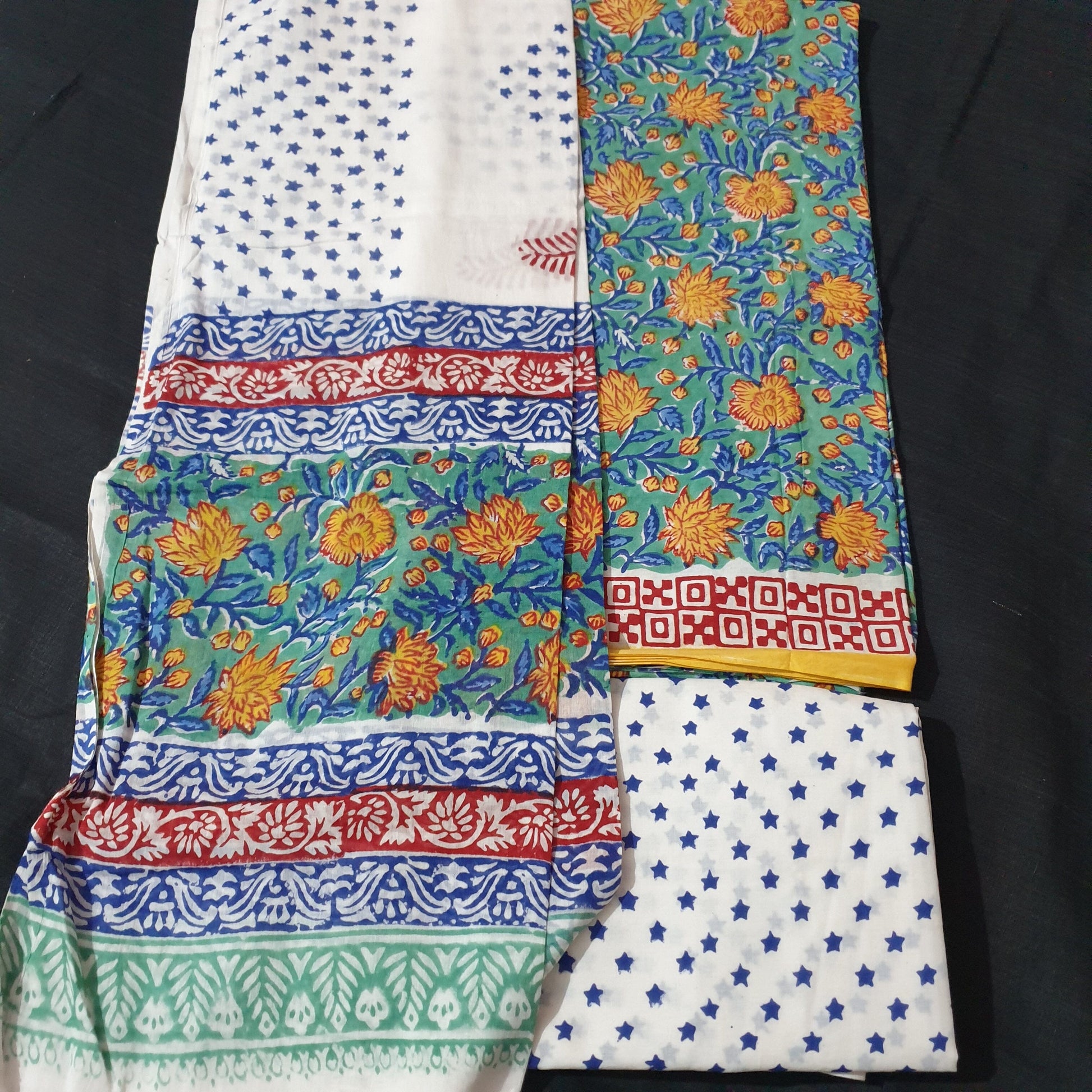 Bagru Cotton Dress Material with Cotton Dupatta