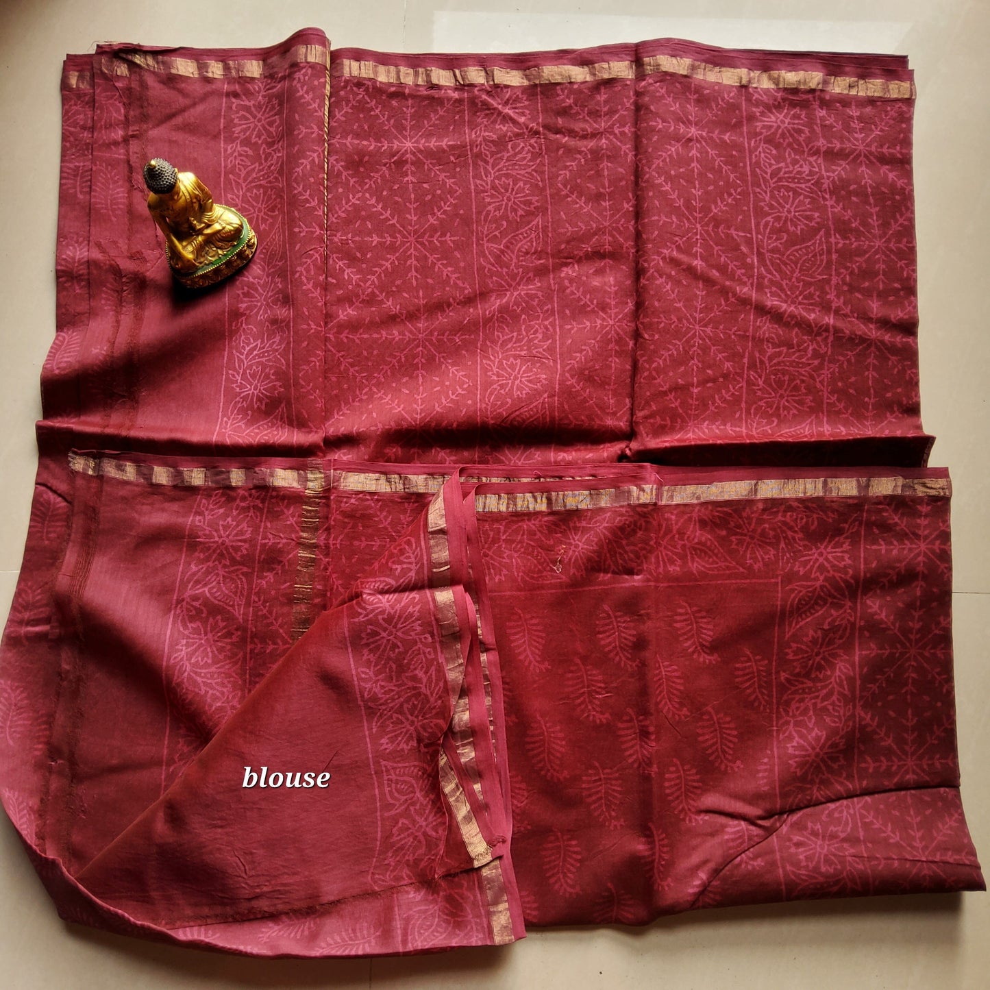 Hand BlockPrint Chanderi Silk Cotton Saree