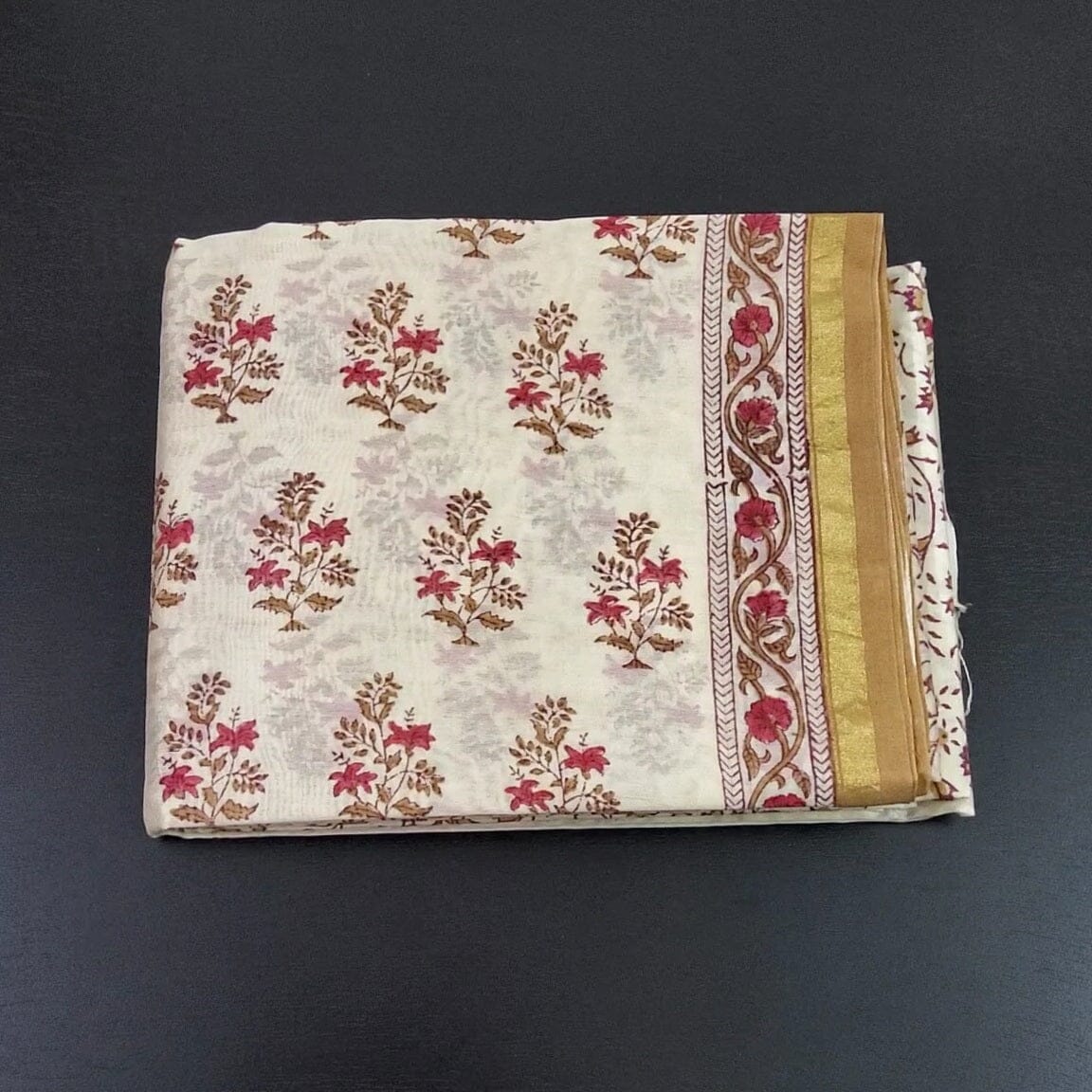 Chanderi Bagru Printed Dress Material
