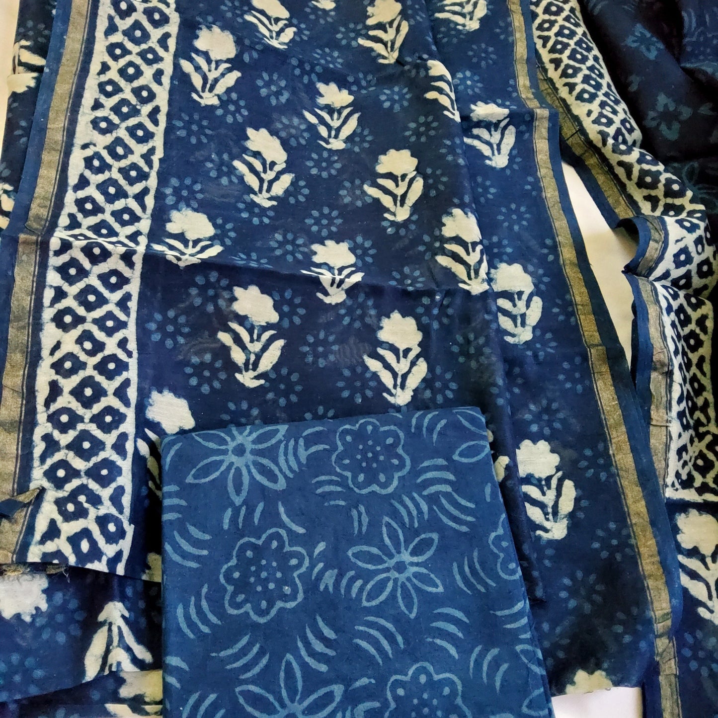 Chanderi Bagru Printed Dress Material