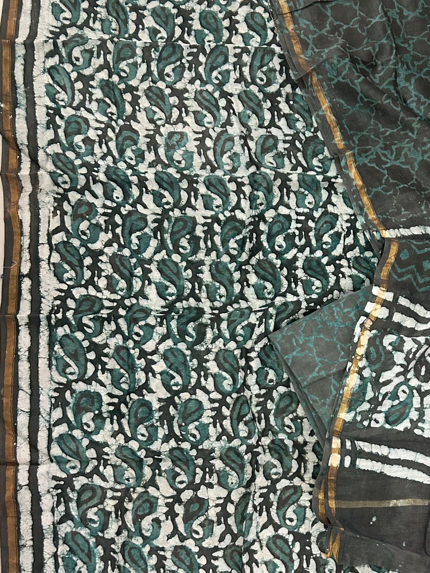 Hand BlockPrint Chanderi Silk Cotton Dress Material