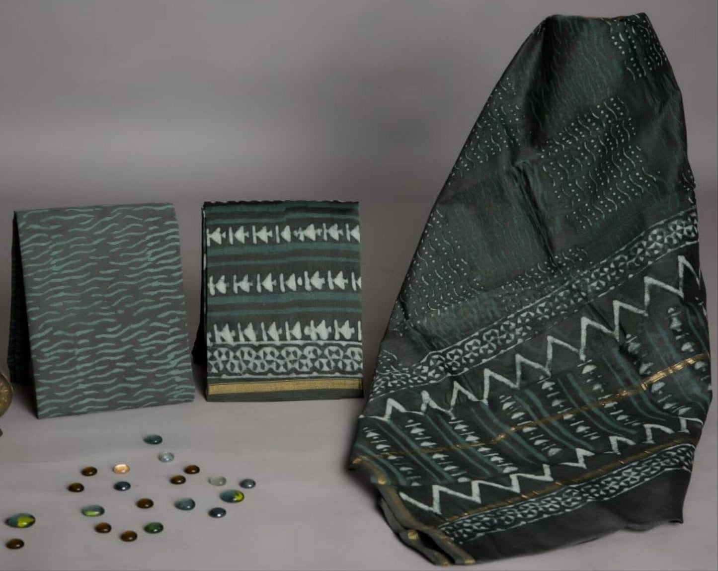 Chanderi Silk Hand Block Print Salwar Suit