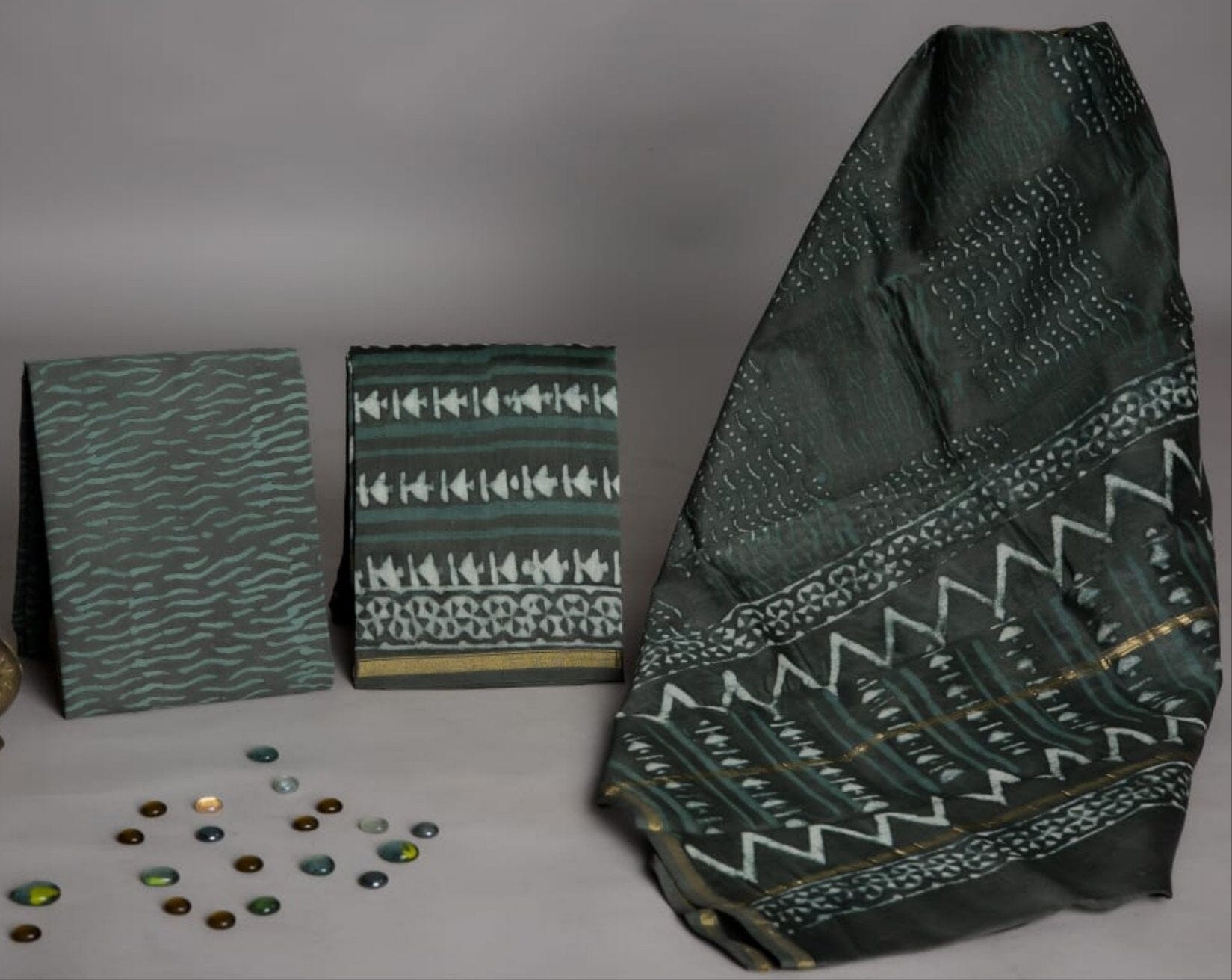 Chanderi Silk Hand Block Print Salwar Suit