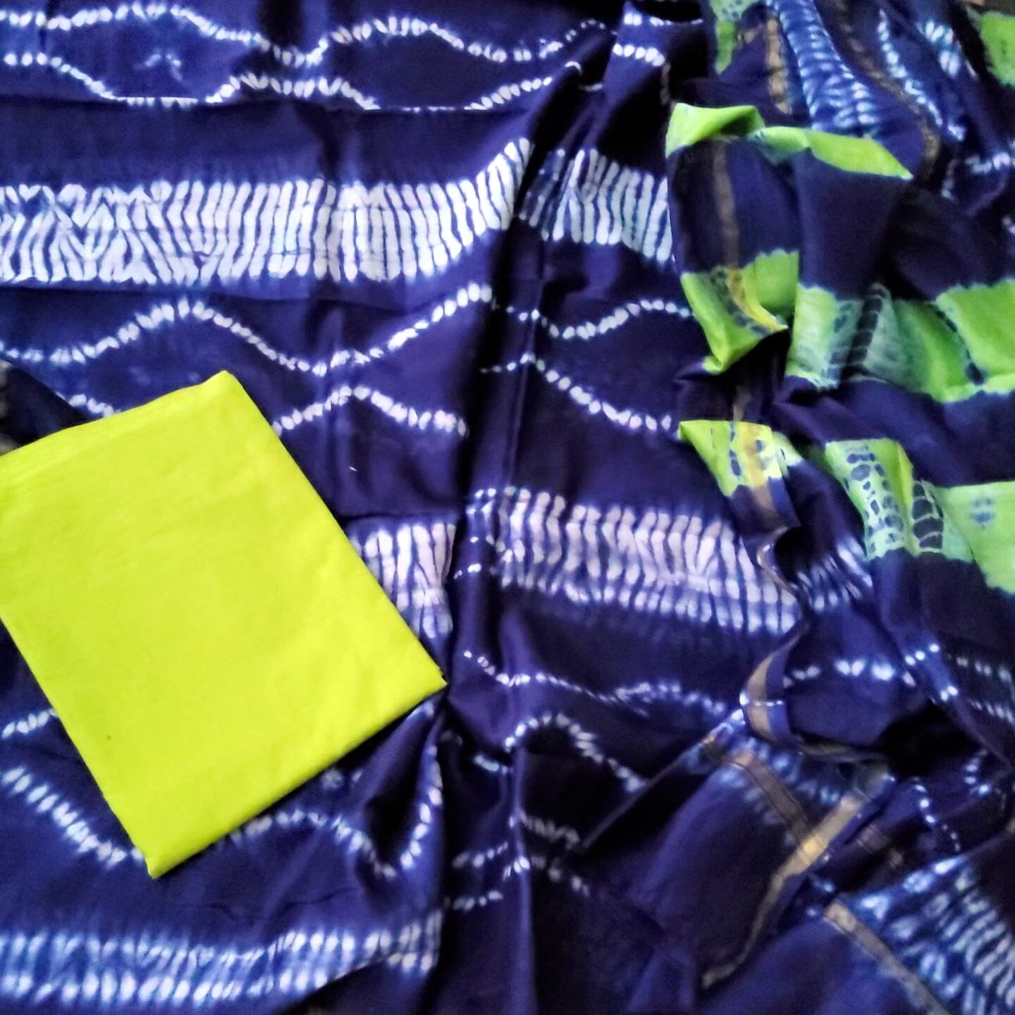 Chanderi Hand Block Printed Dress Material