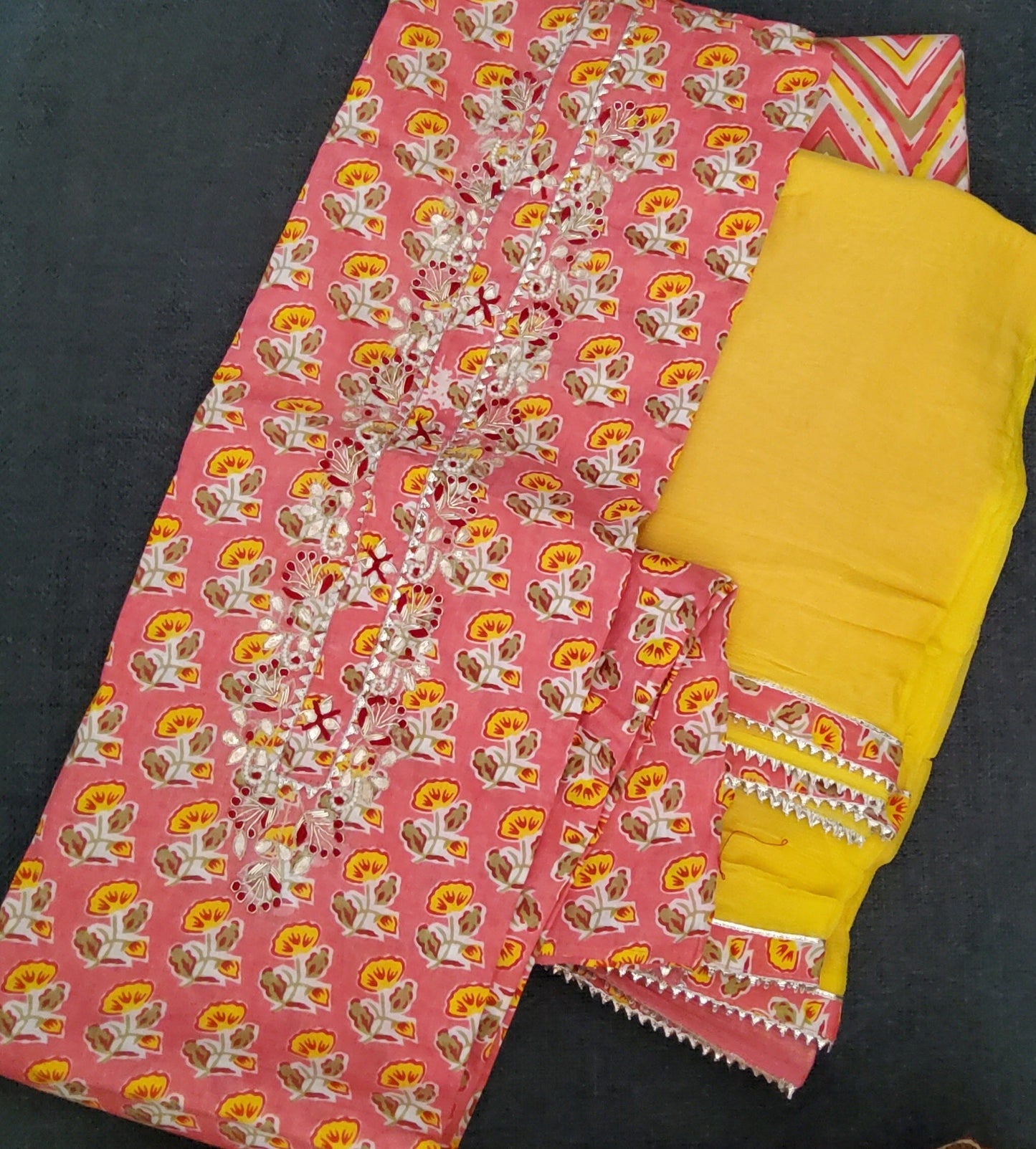 Cotton Dress Material with Pure Chiffon Dupatta