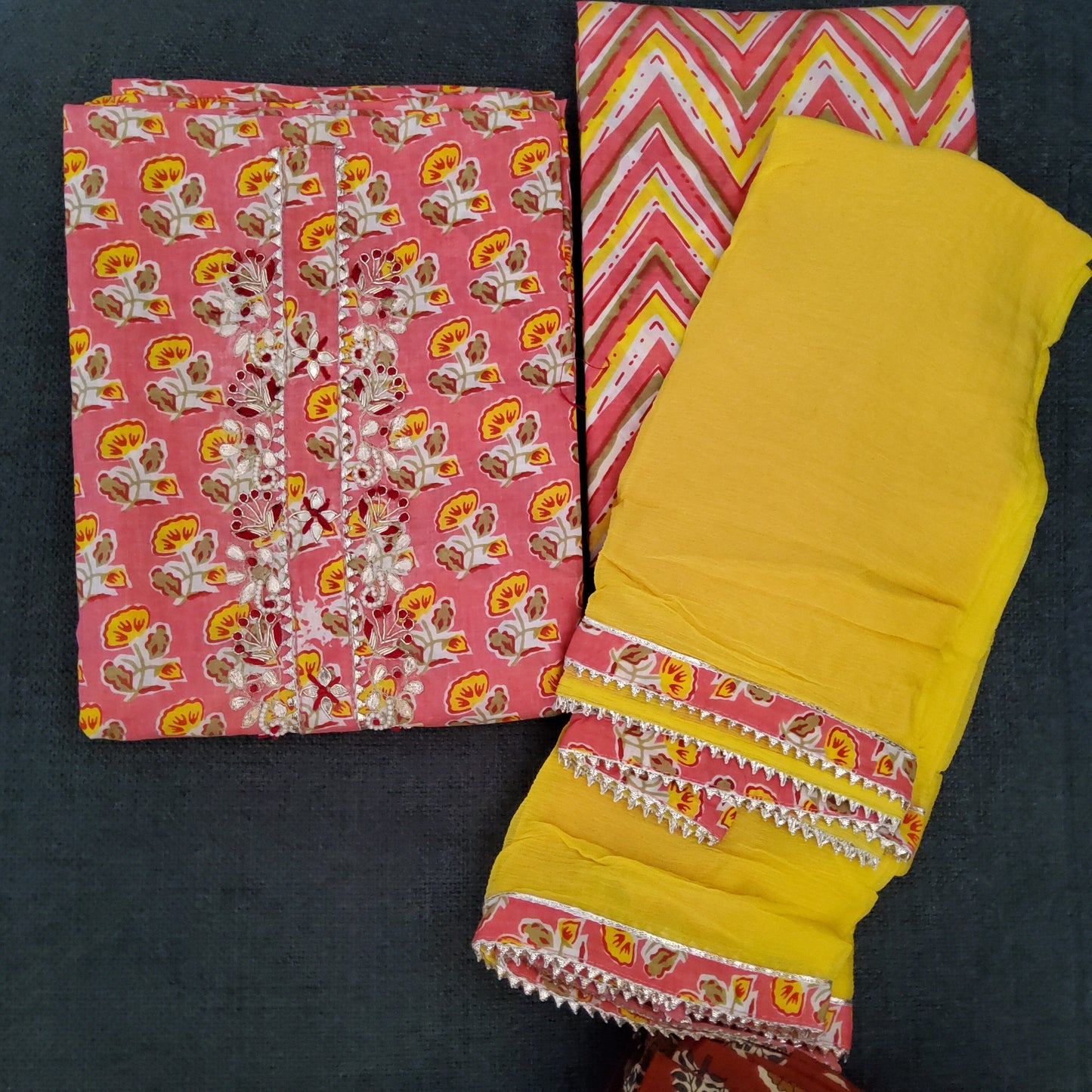 Cotton Dress Material with Pure Chiffon Dupatta