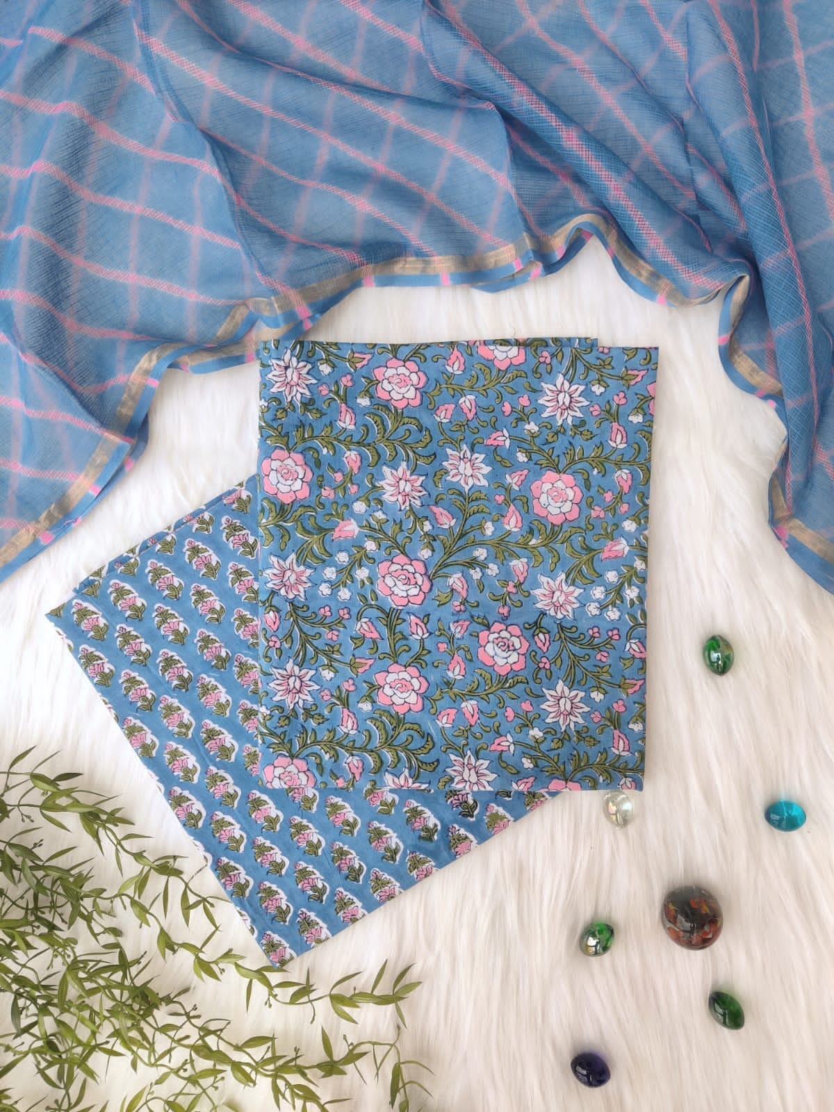 Cotton Hand Block Print Dress Material