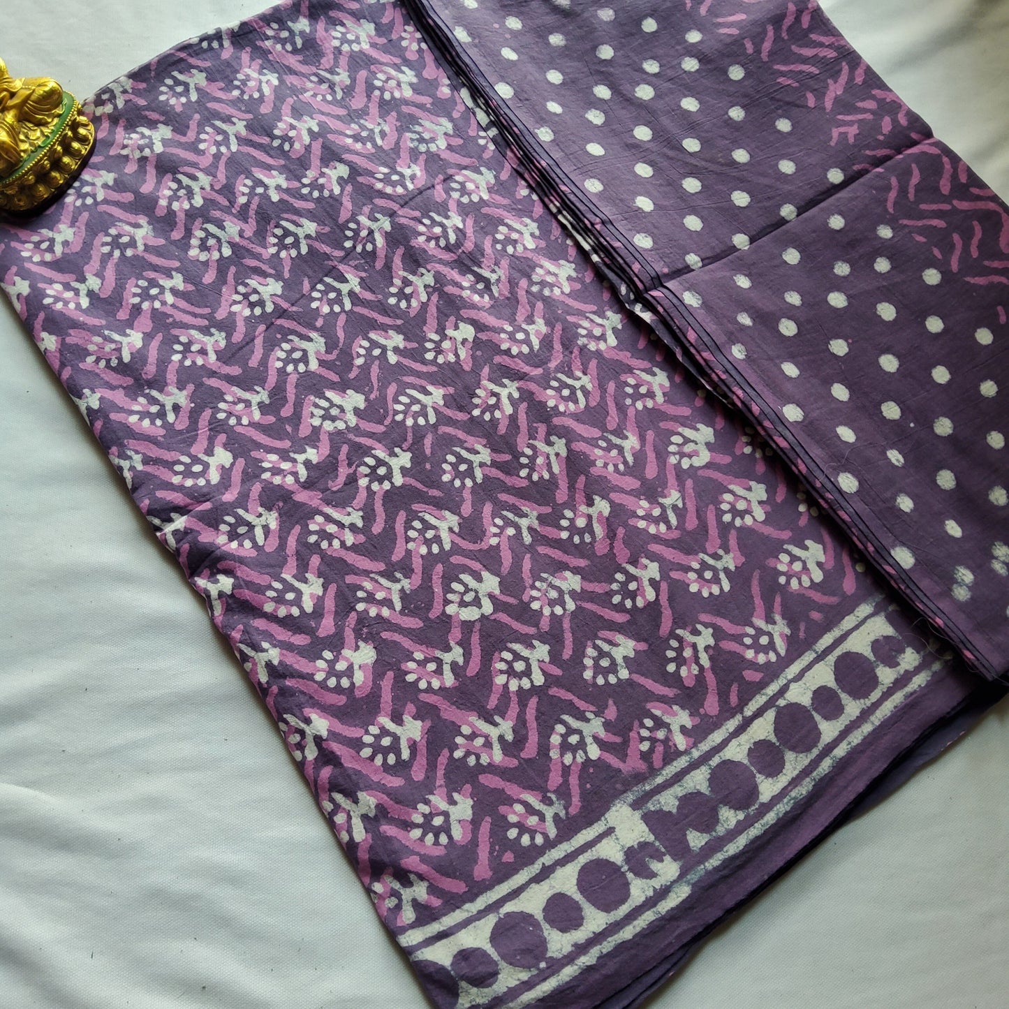 Cotton Hand Block Print Dress Material with Cotton Dupatta