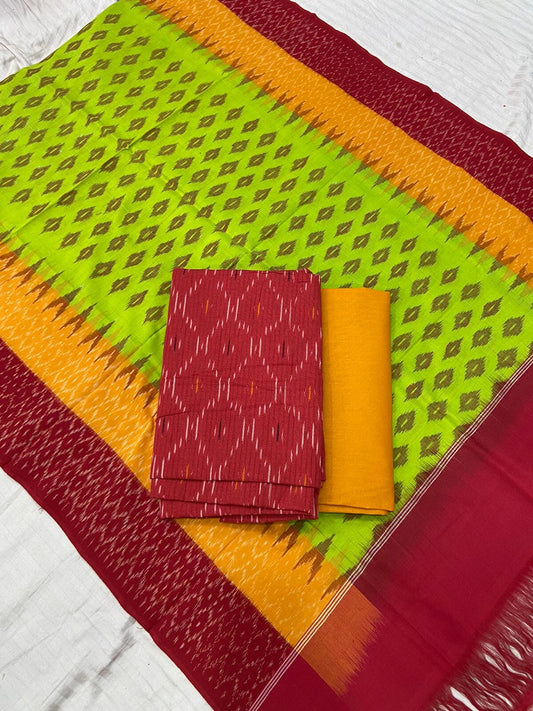 Double Ikat Cotton Dress Material