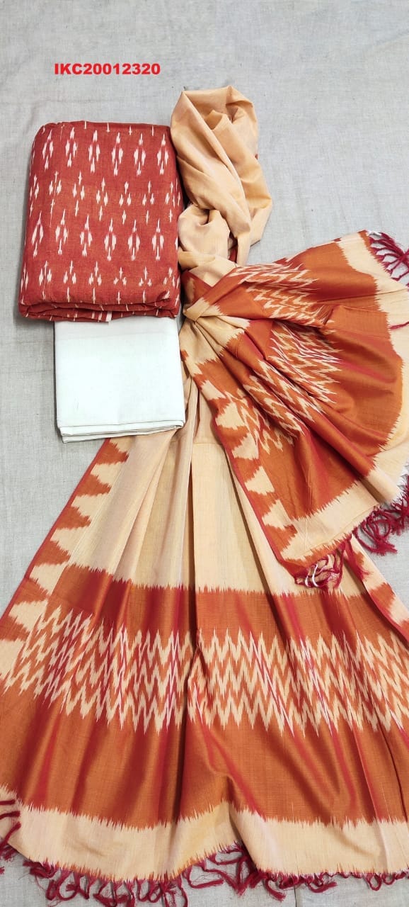 Double Ikat Cotton Dress Material