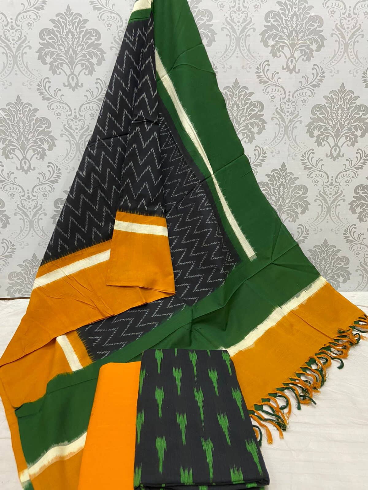 Double Ikat Cotton Dress Material