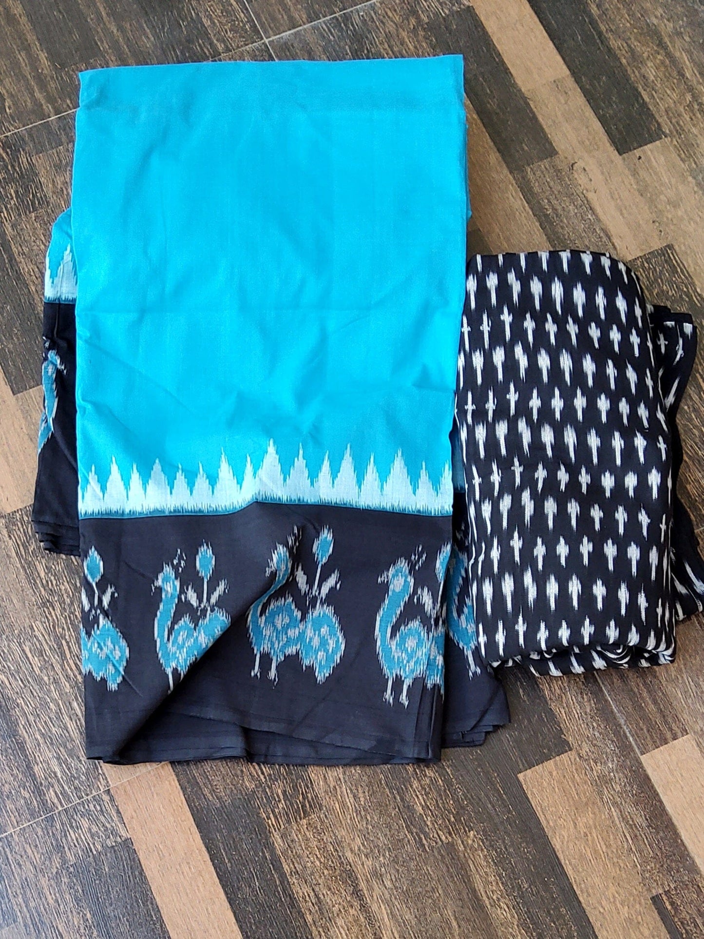 Double Ikat Mercerized Cotton Saree