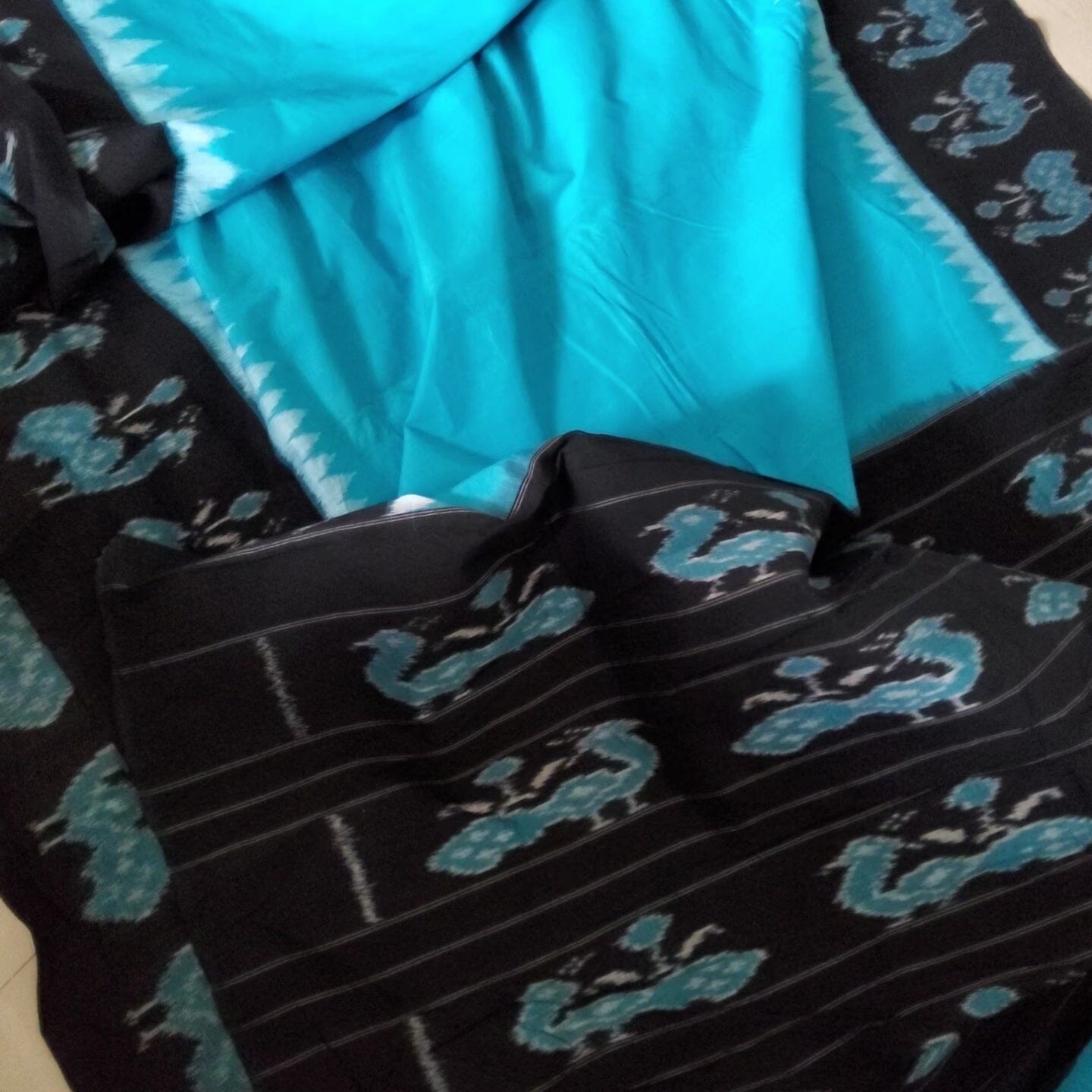 Double Ikat Mercerized Cotton Saree