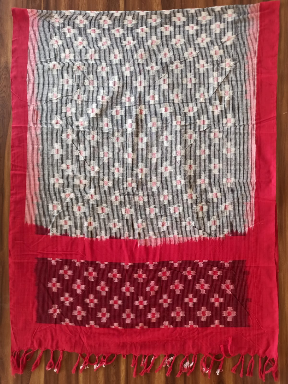 Double Ikat Mercerised Cotton Dupatta