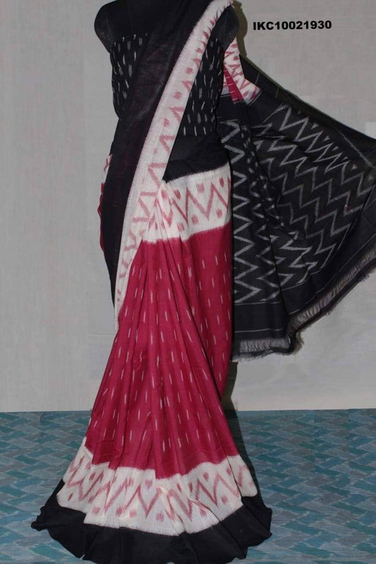 Double ikat Mercerised Cotton Saree with Blouse