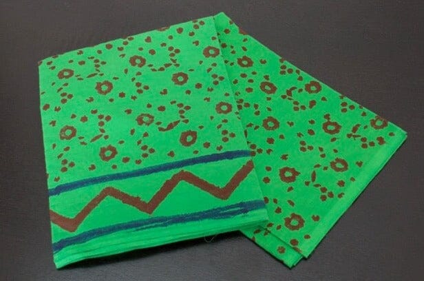 Green Cut Piece Cotton Fabrics - 2 meter