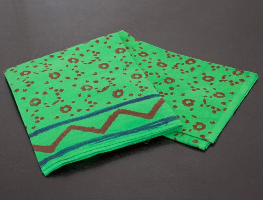 Green Cut Piece Cotton Fabrics - 2 meter