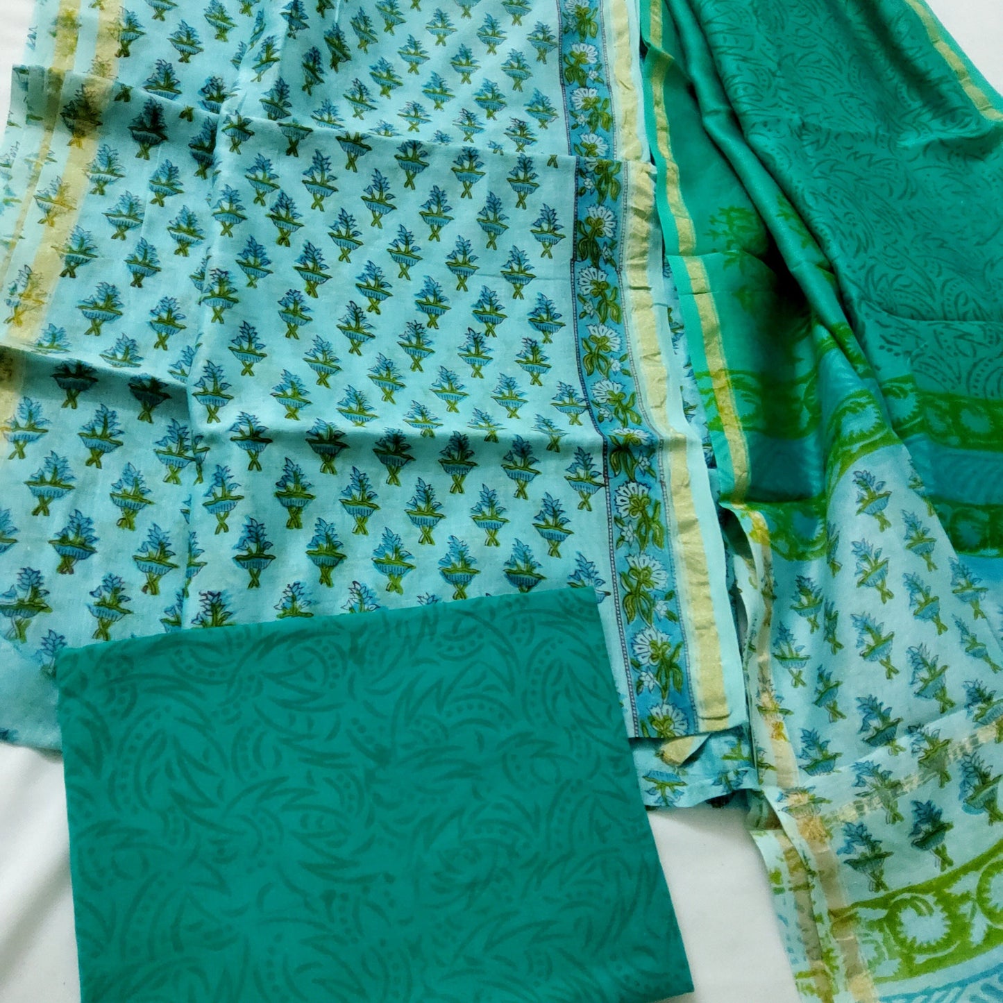 Chanderi Bagru Block Print Dress Material