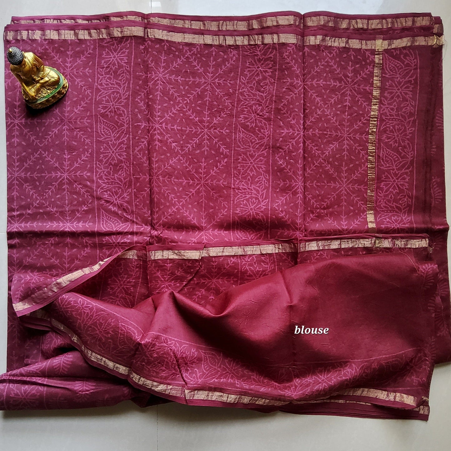 Hand Block Print Chanderi Saree