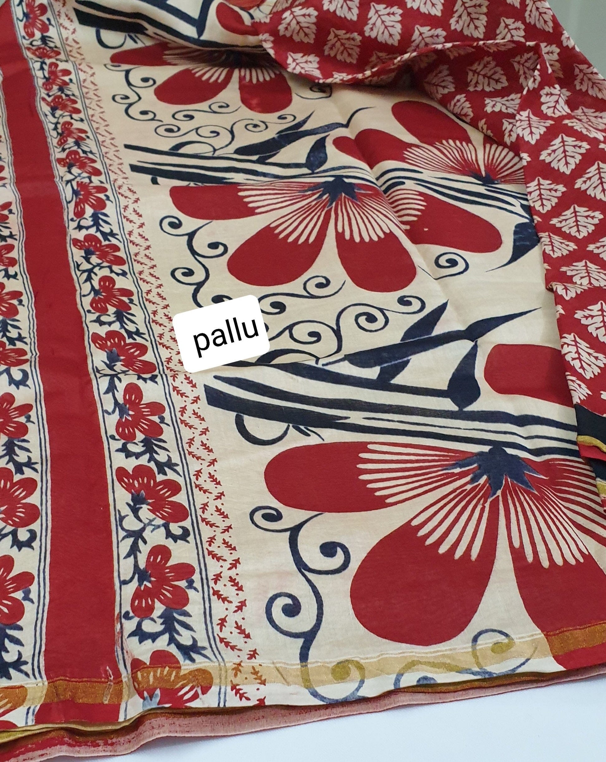 Hand Block Print Chanderi Saree with Blouse