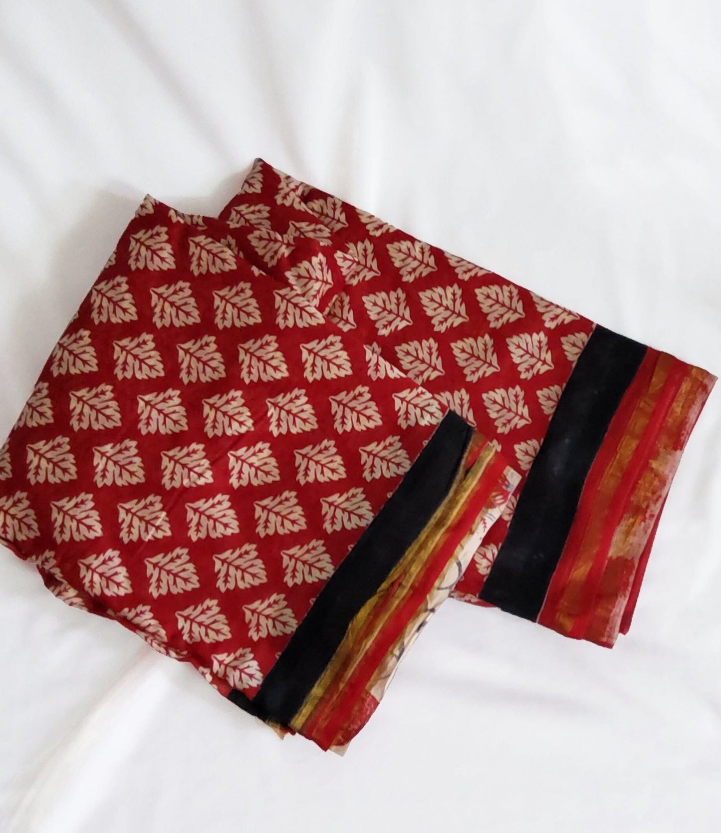 Hand Block Print Chanderi Saree with Blouse