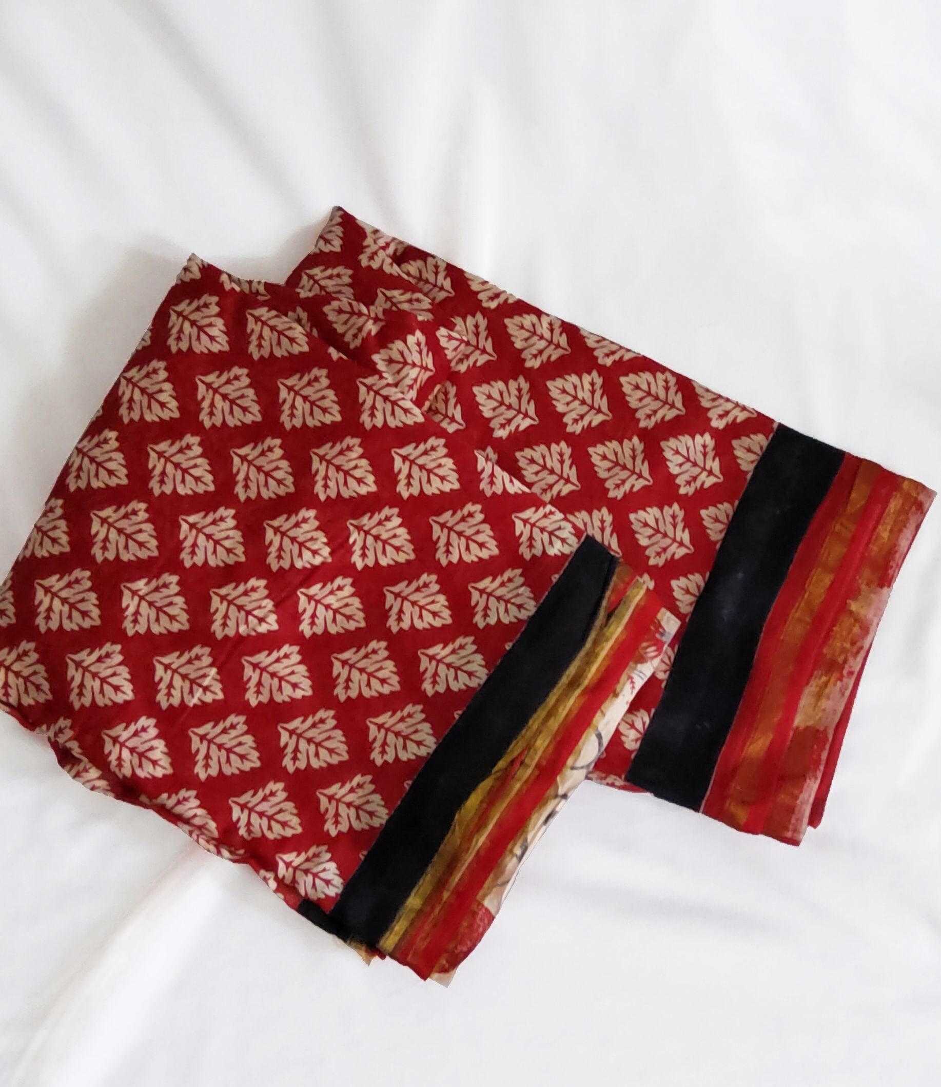 Hand Block Print Chanderi Saree with Blouse