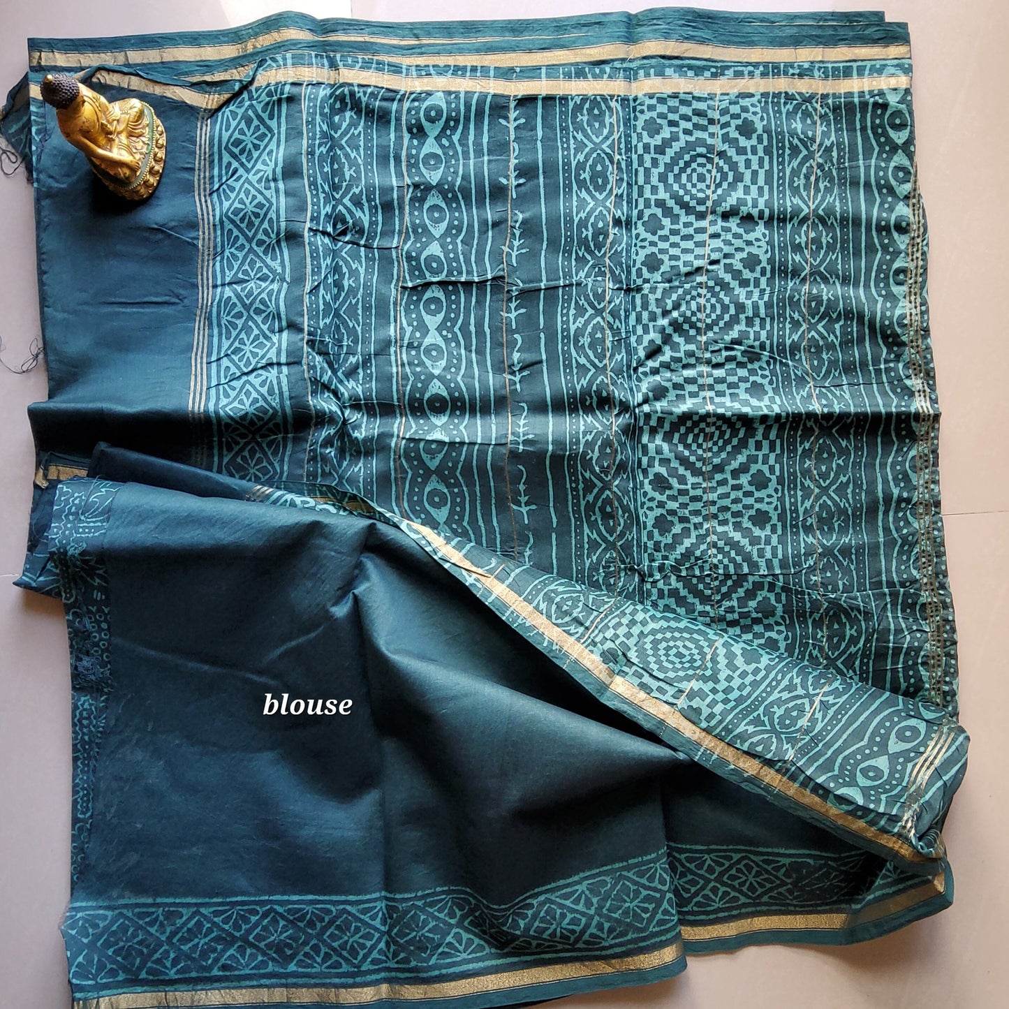 Hand Block Print Chanderi Saree