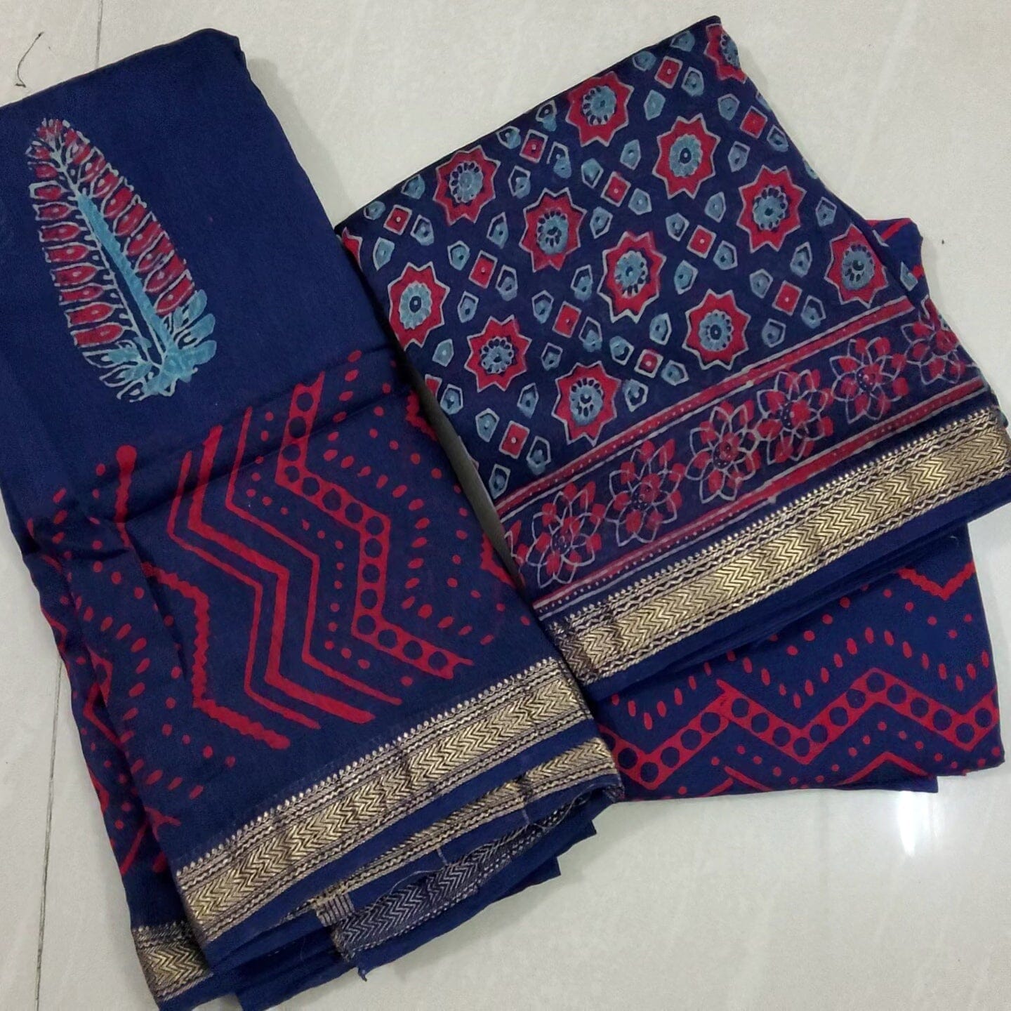 Hand Block Print Maheshwari Salwar Suit