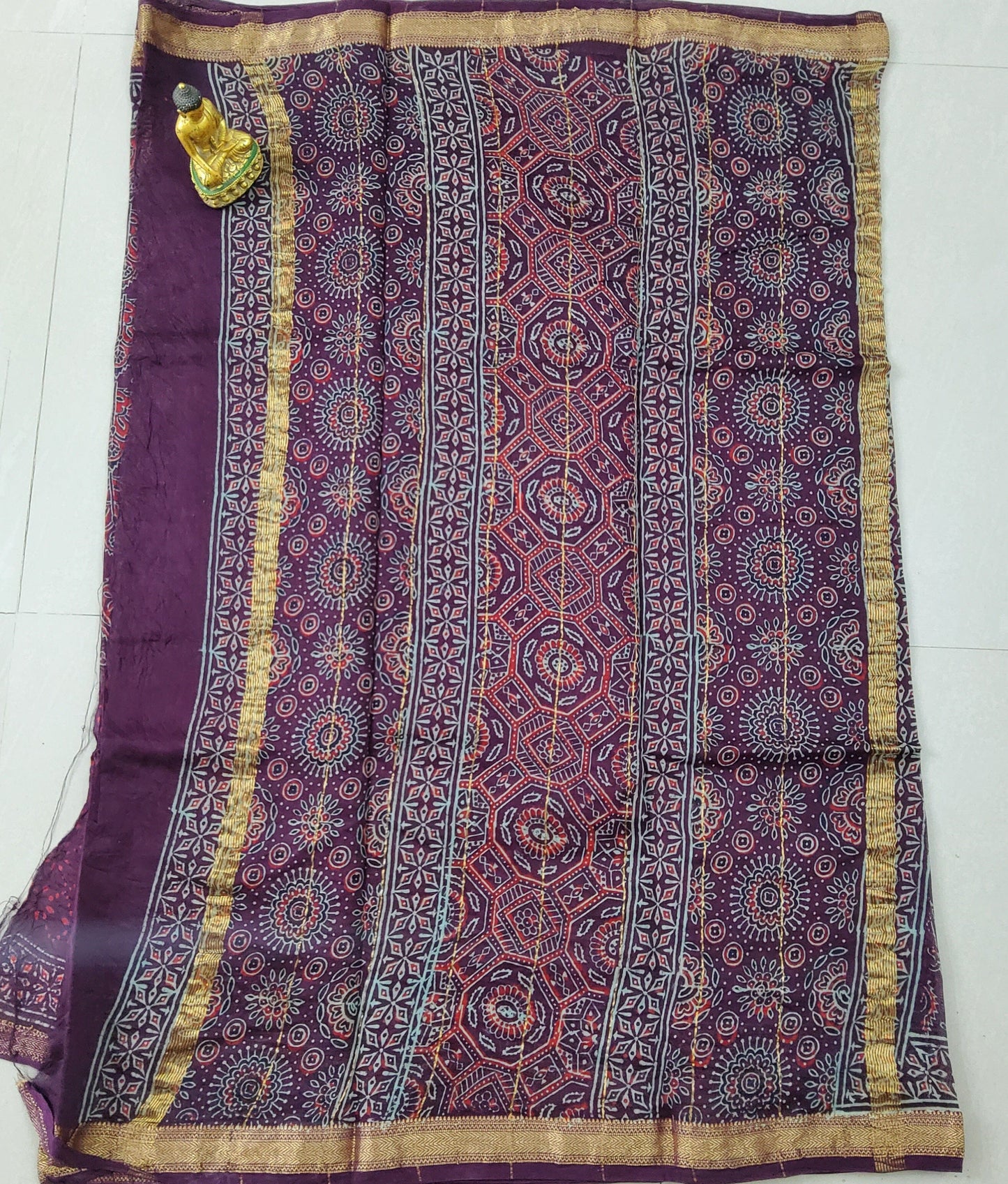 Maheshwari Silk Saree with Gold Border