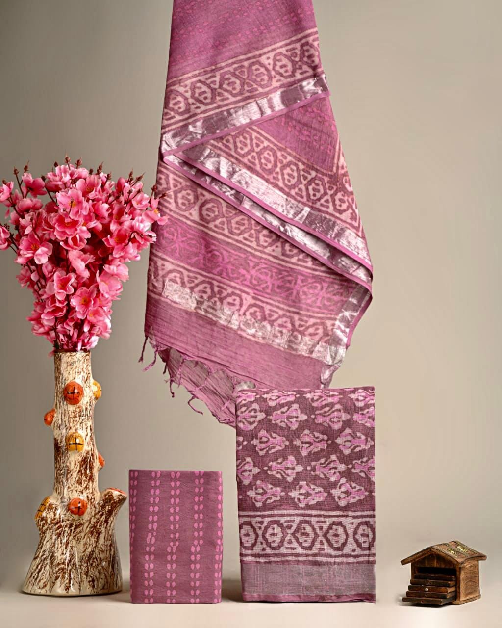 Hand BlockPrint Linen Cotton Dress Material