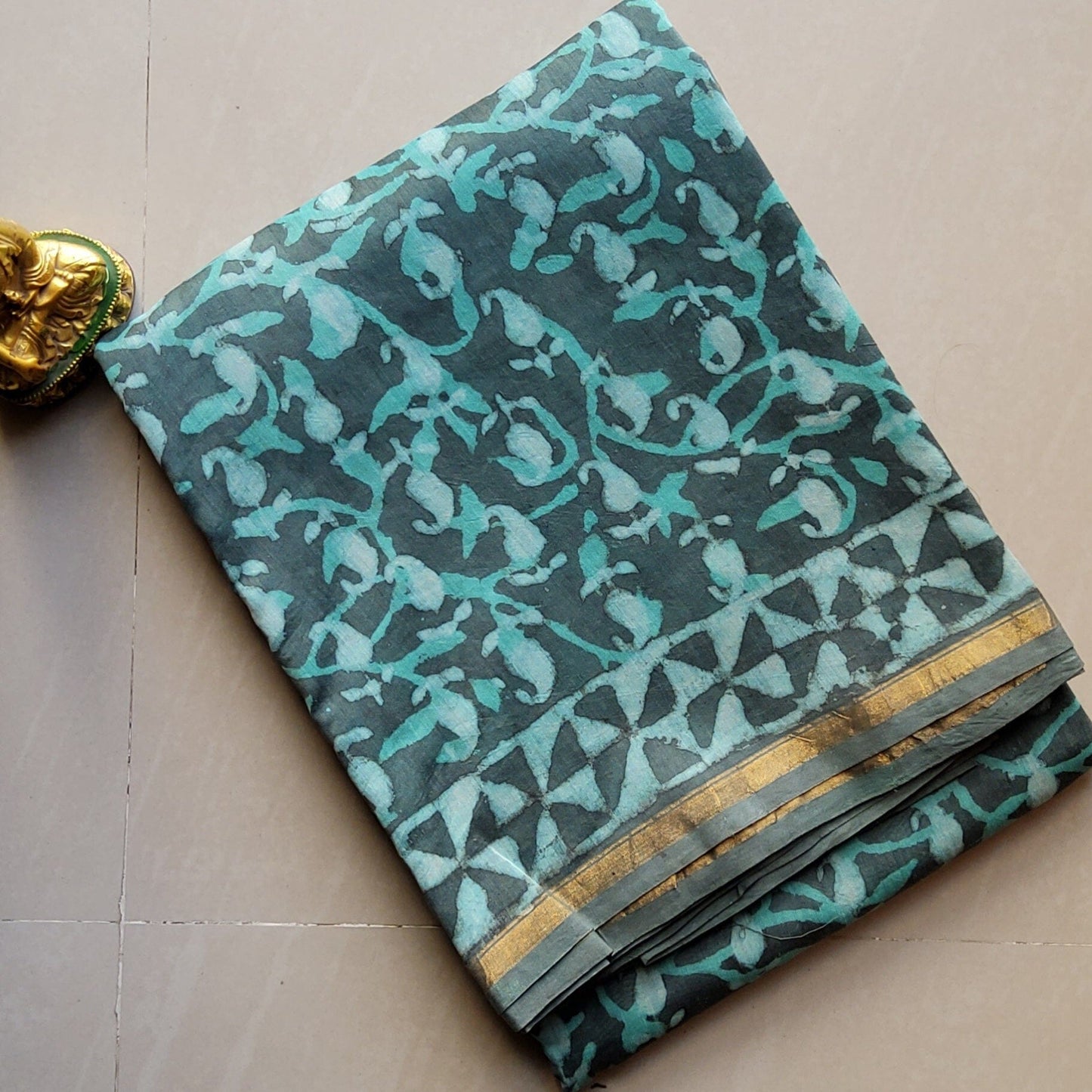 Hand Block Print Chanderi Saree