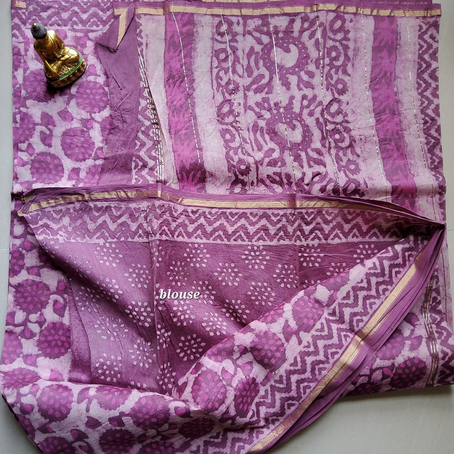Hand Block Print Chanderi Saree