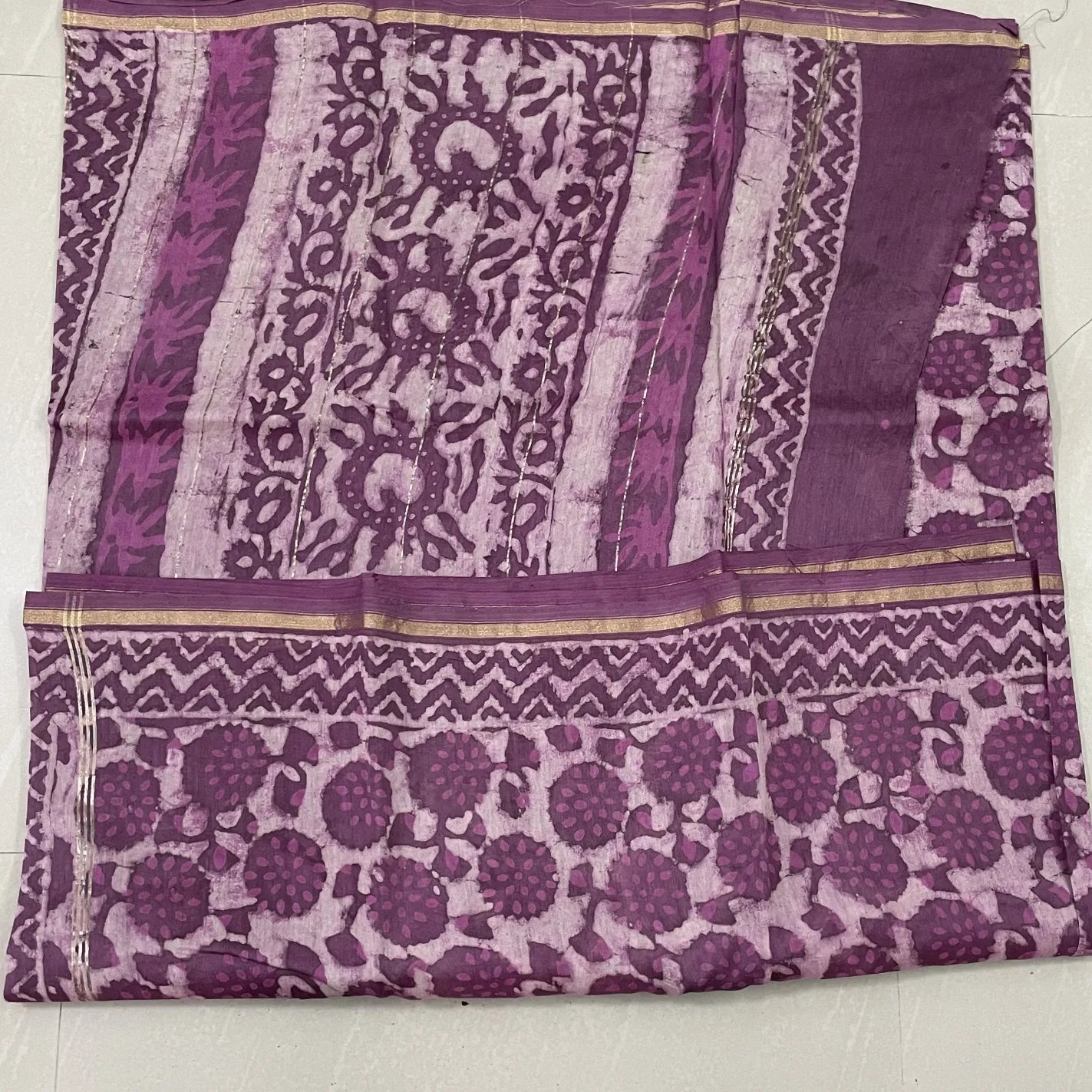 Hand Block Print Chanderi Saree