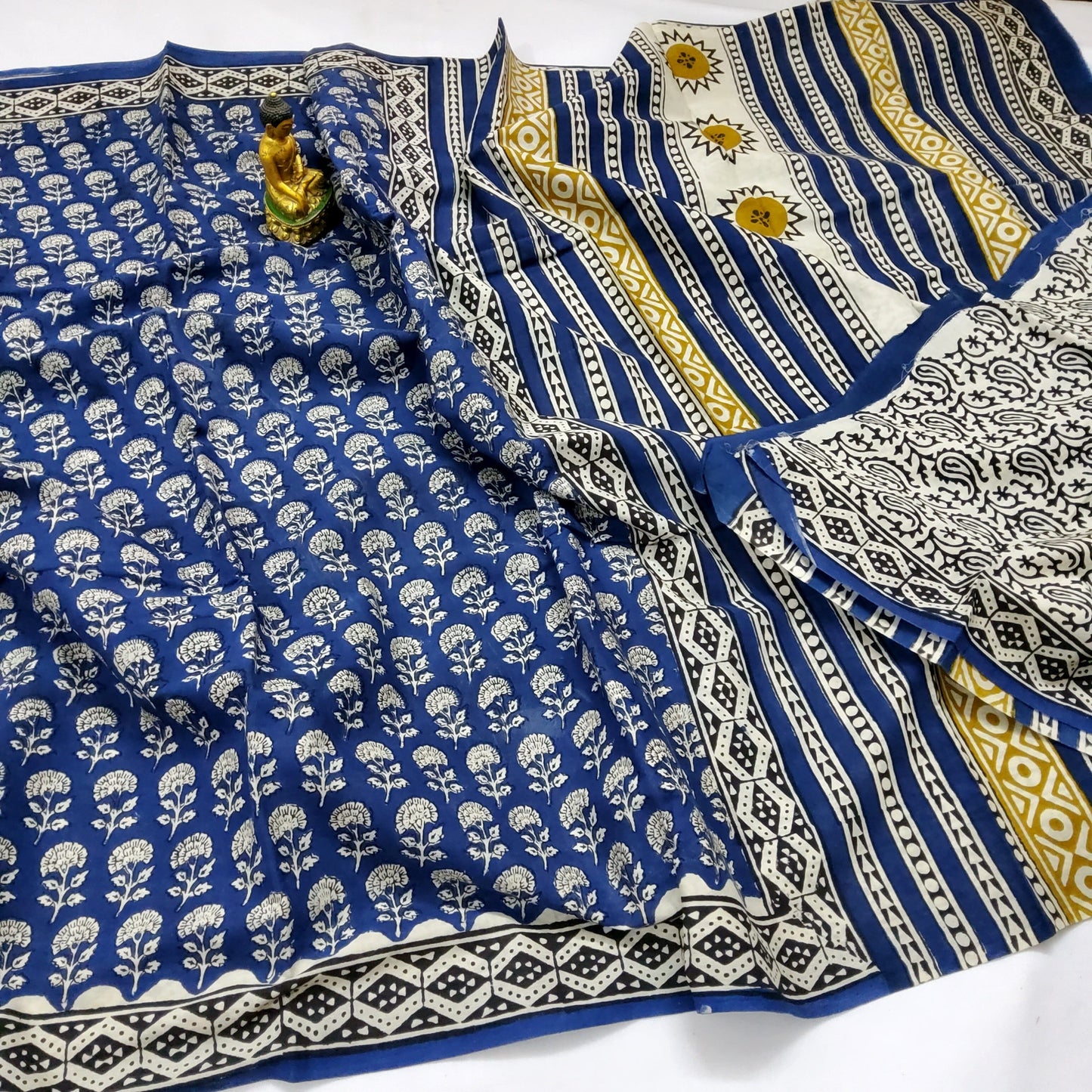 Hand Block Print Soft Cotton Saree with Blouse