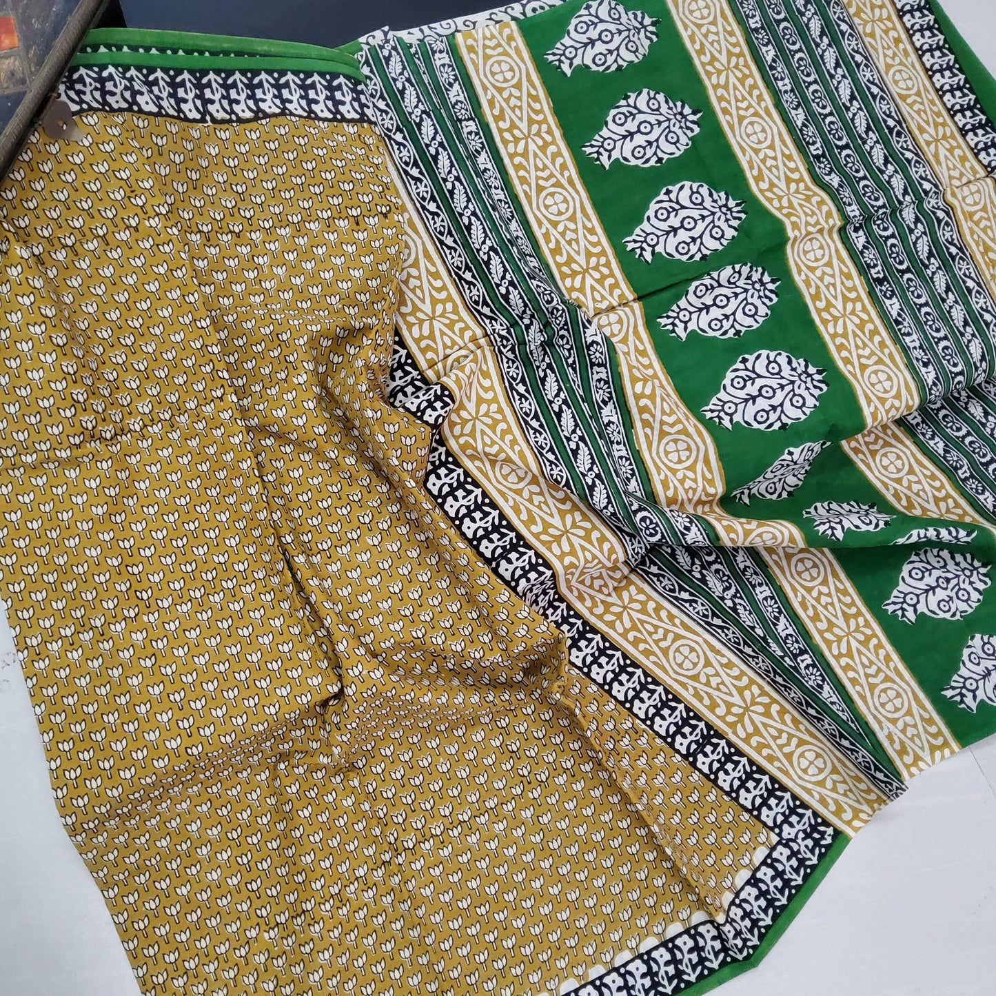 Hand Block Print Soft Cotton Saree with Blouse