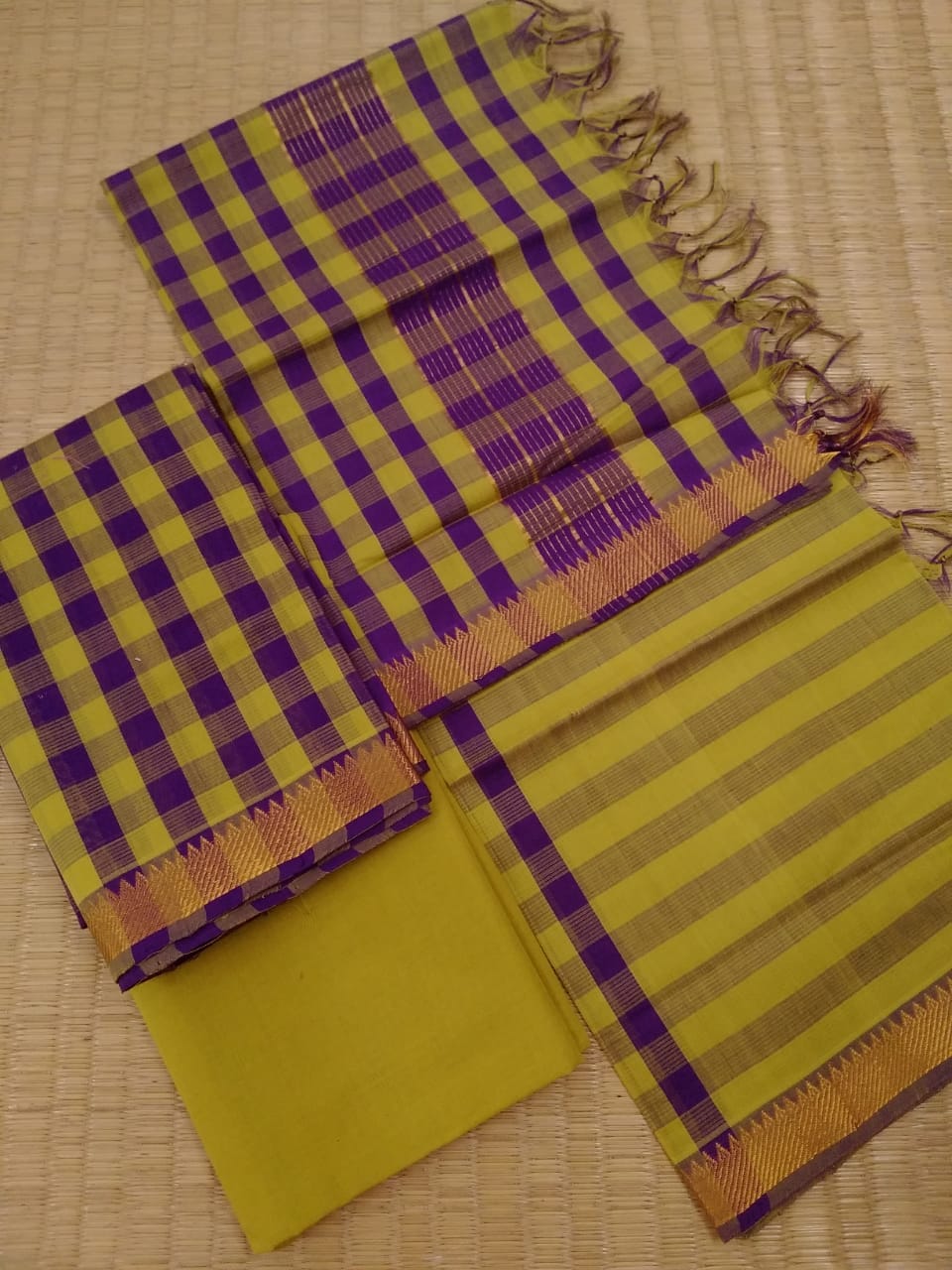 Handloom Mangalgiri Cotton Dress Material