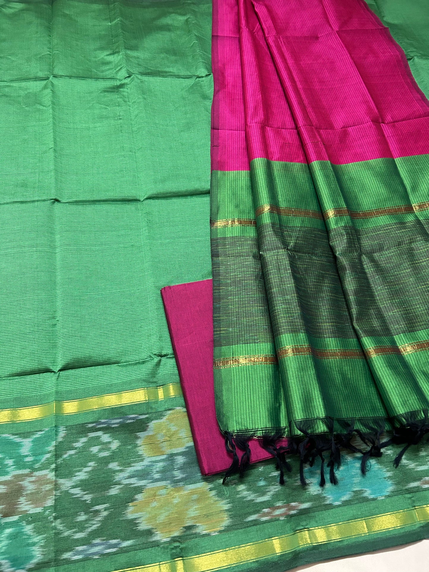 Ikat Cotton Silk Dress Material