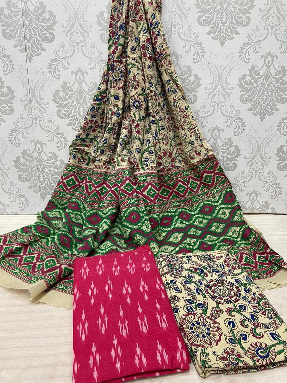 Ikat Kalamkari Cotton Dress Material – RKG SHOPPING