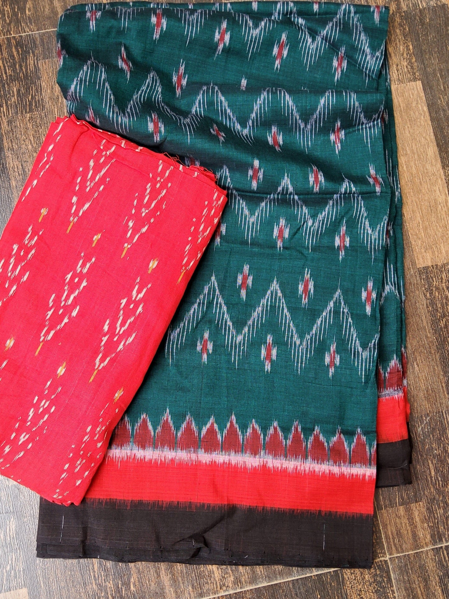 Ikat Mercerised Cotton Handloom Saree