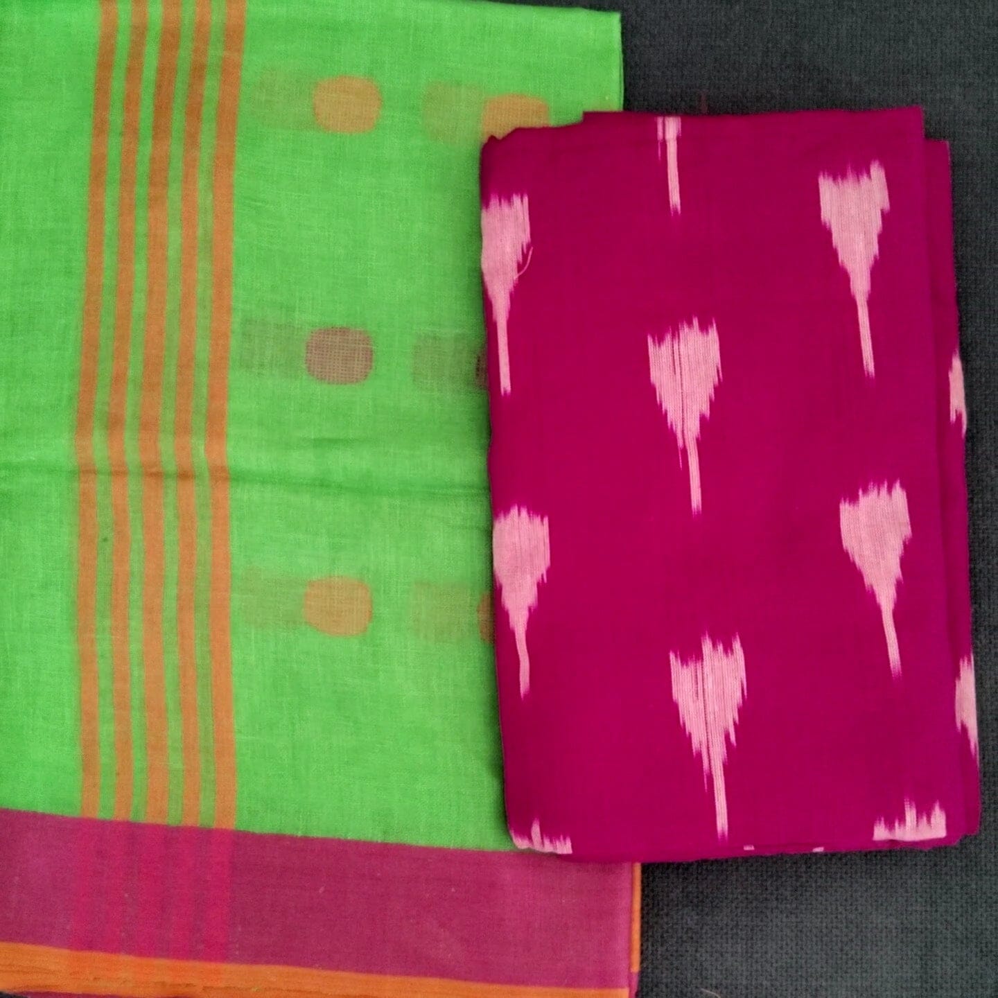 Ikat Top with Pure Linen Dupatta