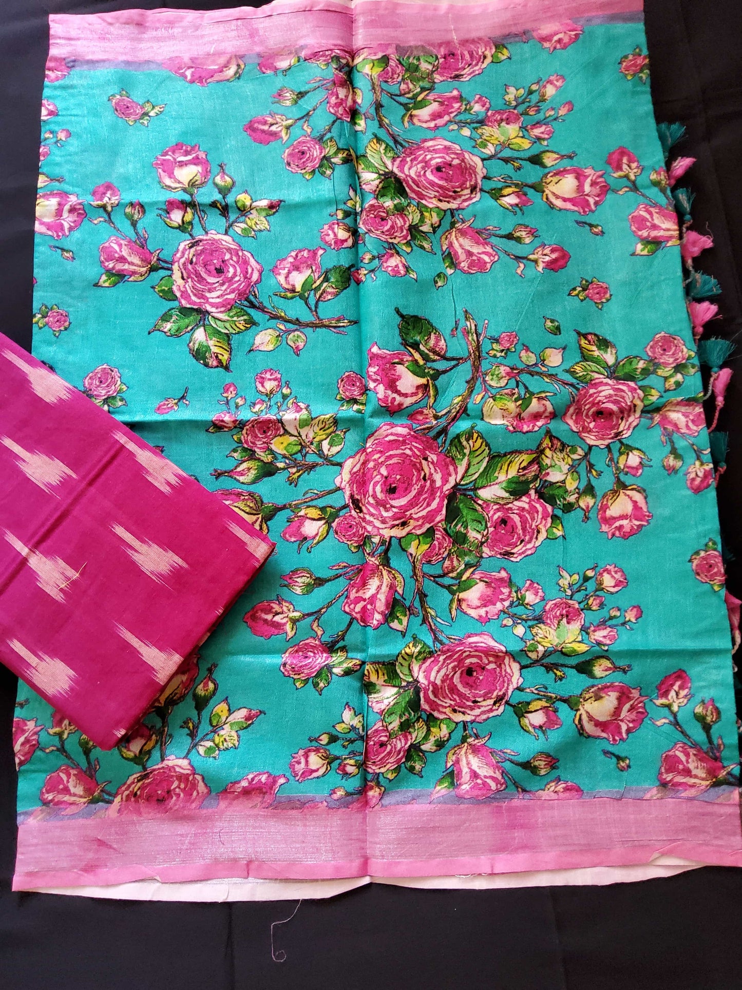Ikat Top with Linen Dupatta