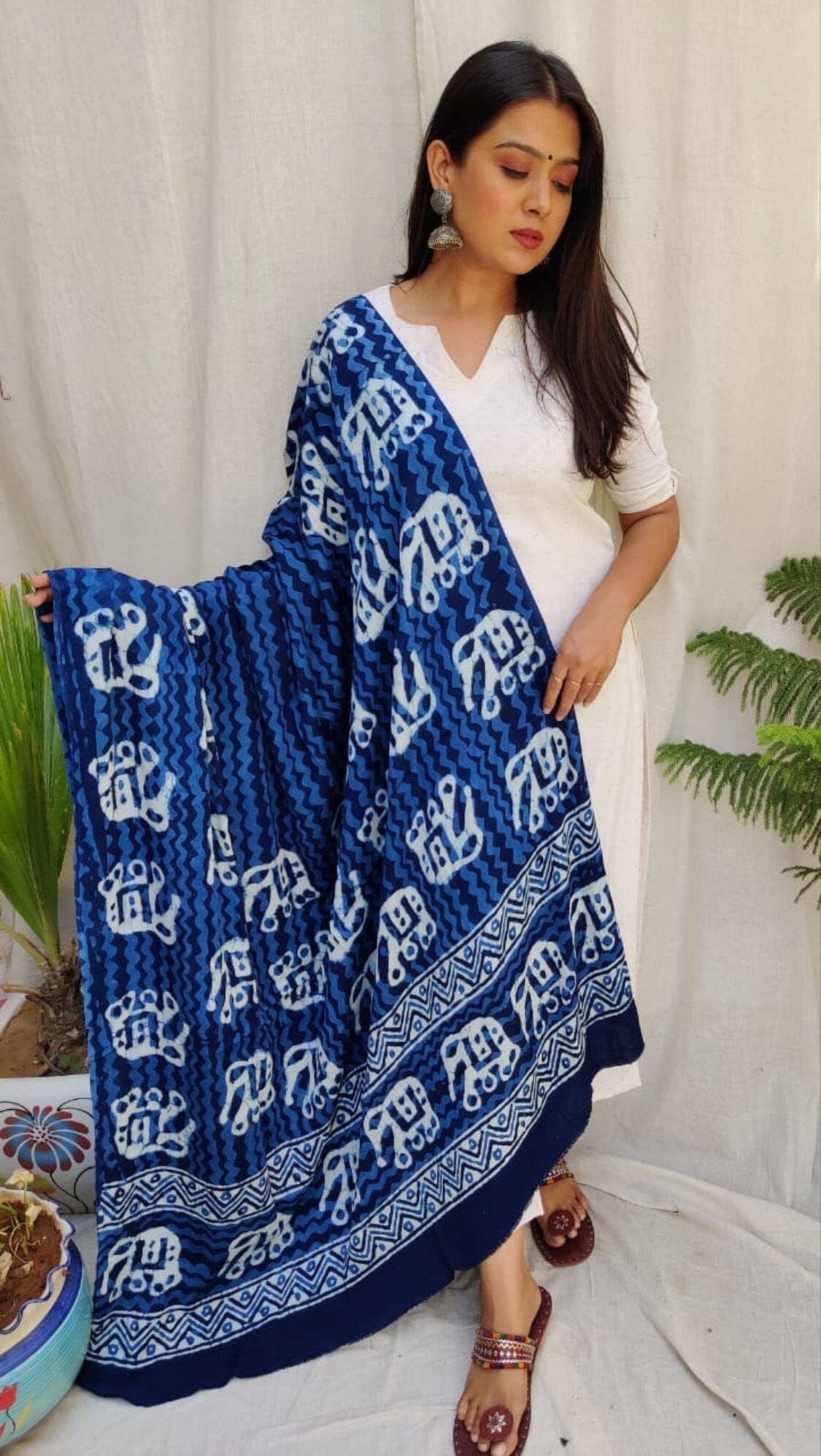 Indigo Modal Silk Dupatta