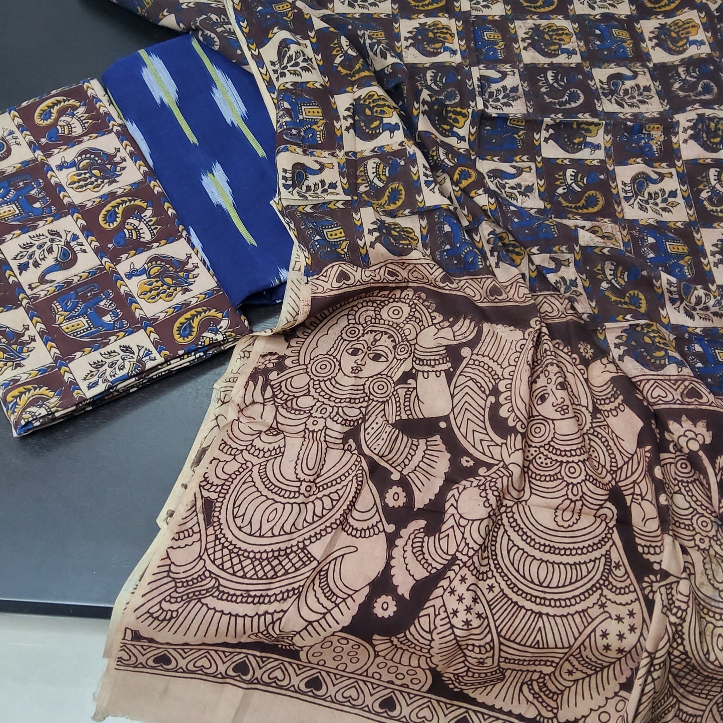 Kalamkari Cotton Dress Material