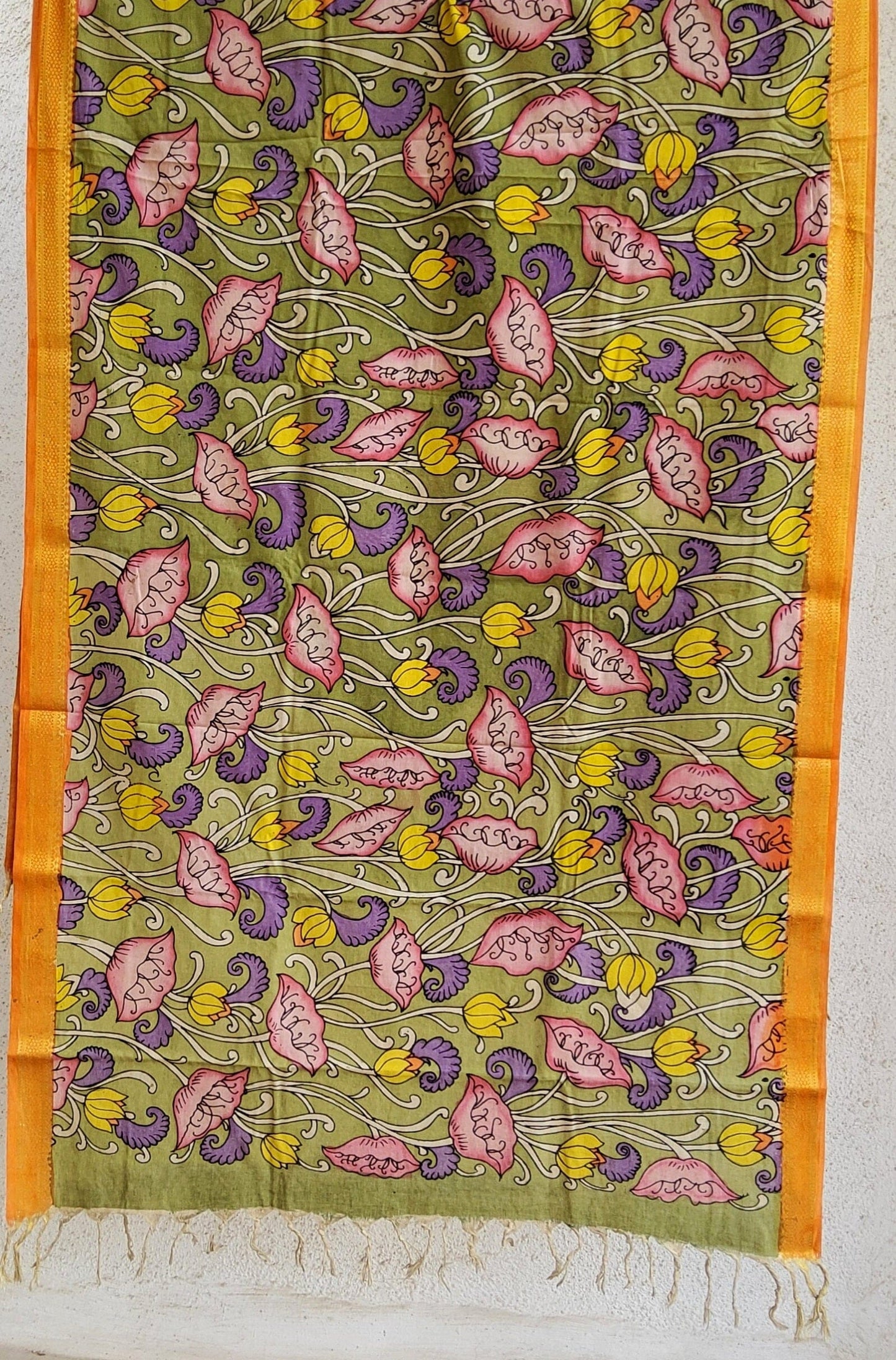 Kalamkari Cotton Hand Painted Dupatta