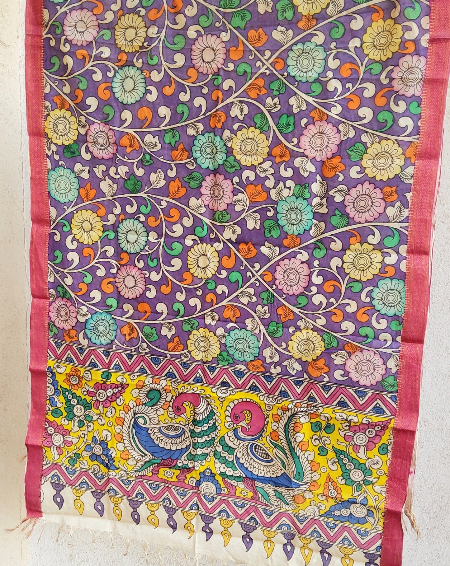 Mangalgiri Cotton Hand Painted KALAMKARI Dupatta