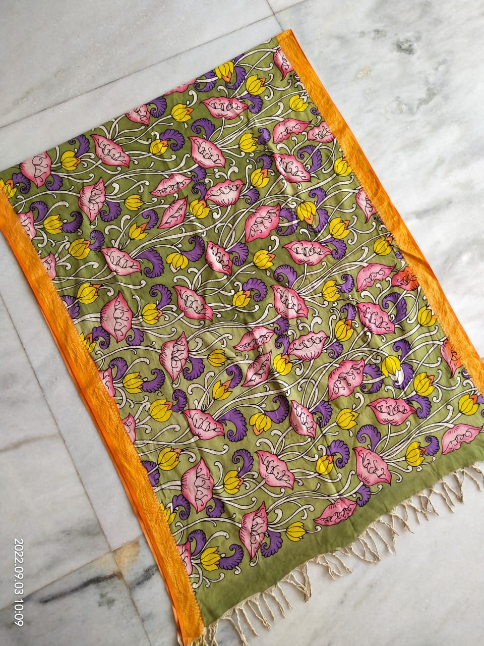 Kalamkari Cotton Hand Painted Dupatta