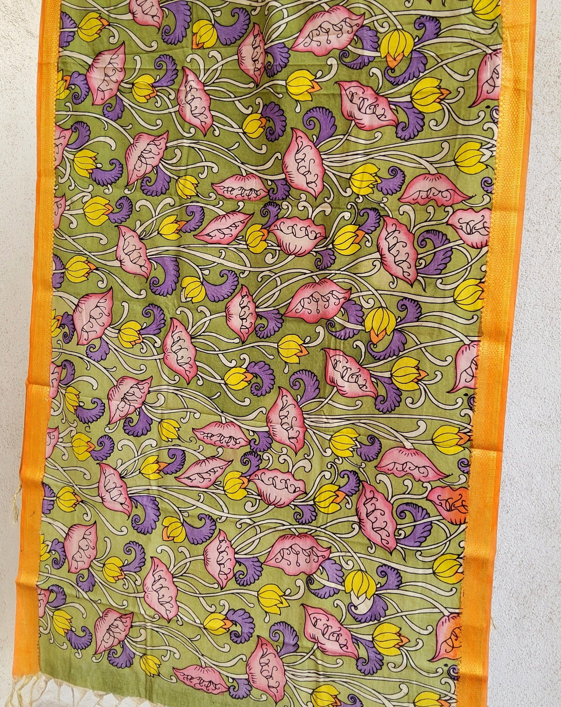 Kalamkari Cotton Hand Painted Dupatta
