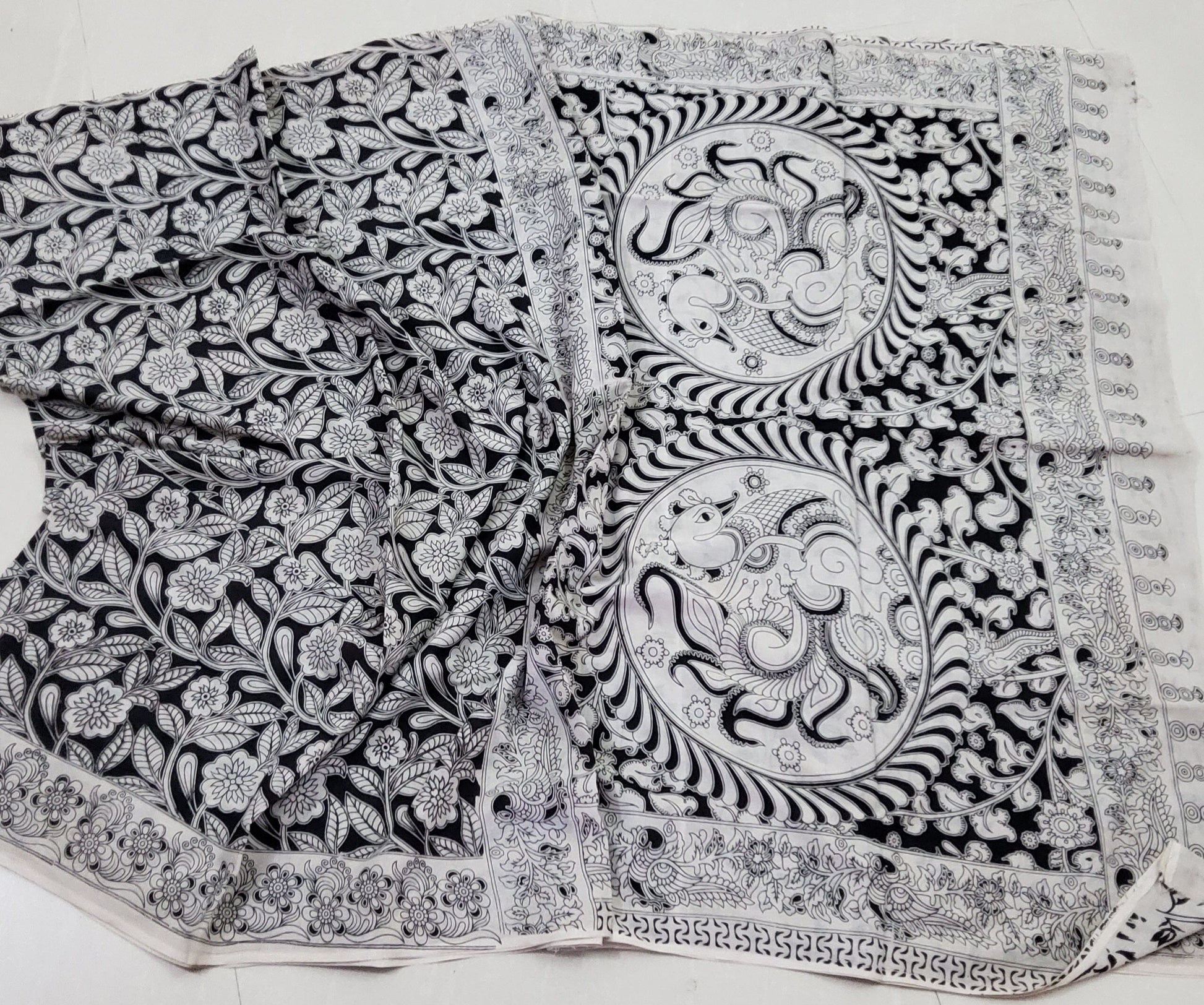 Kalamkari Cotton Saree with Blouse