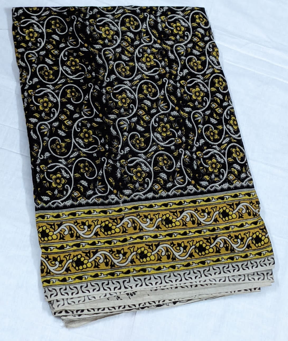 kalamkari Hand Block Printed Malmal Cotton Saree