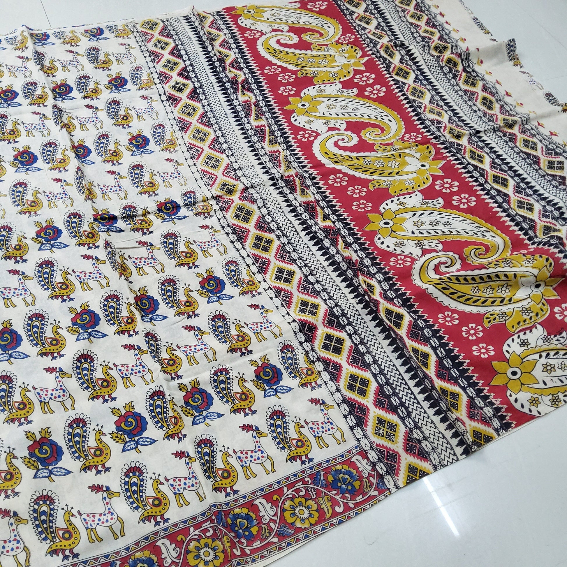 Kalamkari Cotton Saree with blouse